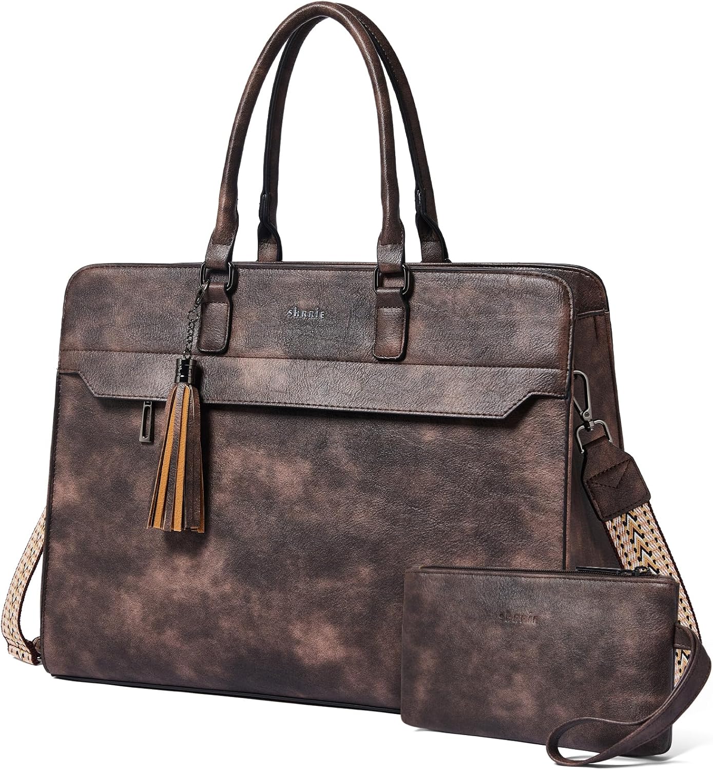 Shrrie 15.6 inches Laptop Bag for Women,Water-Resistant Work Bag Laptop Tote Bag,Briefcase with Satchel Purse