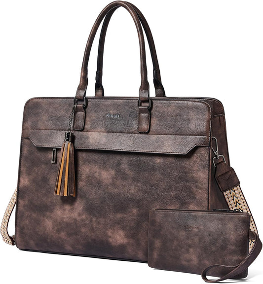 Shrrie 15.6 inches Laptop Bag for Women,Water-Resistant Work Bag Laptop Tote Bag,Briefcase with Satchel Purse