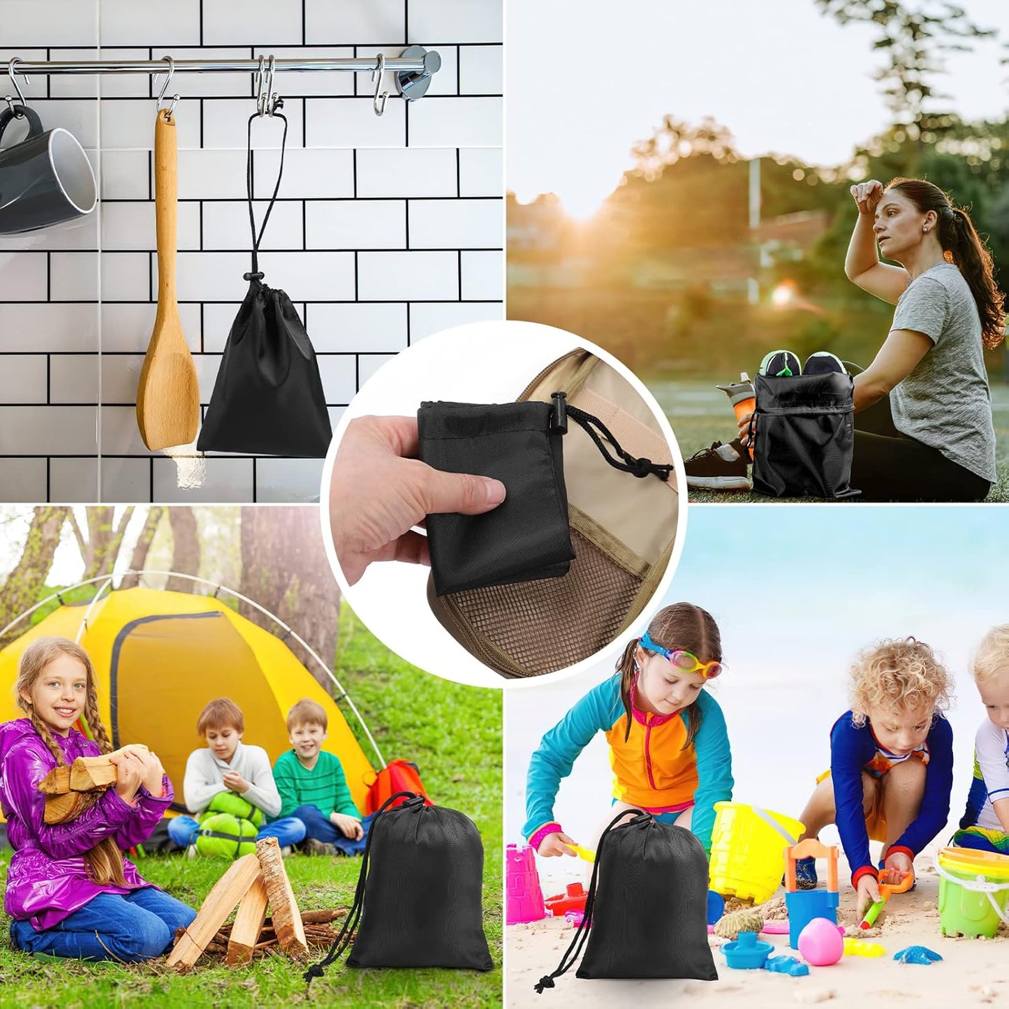 iMucci Upgrade Waterproof Drawstring Bag Sack Nylon Bag Ditty Bag for Gym Traveling, Hiking, Yoga, Shopping