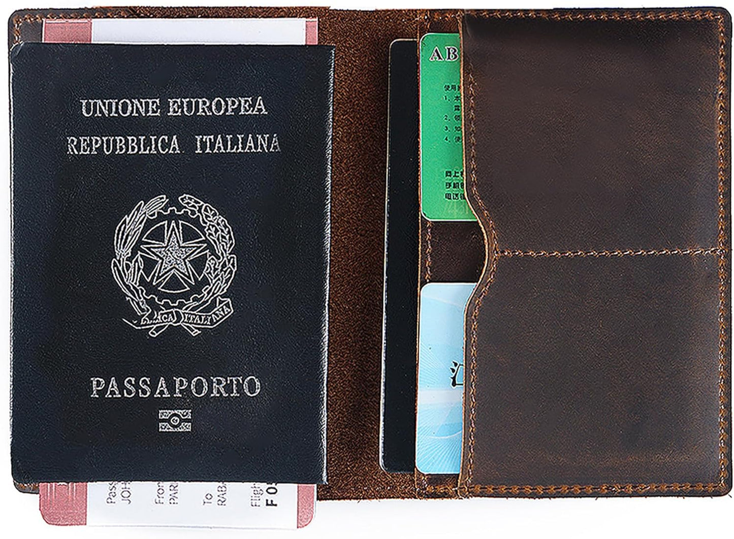 Handmade Genuine Leather Passport Holder for Travel – Slim Passport Cover & Card Case – Leather Passport Wallet for Men & Women – Travel Document Organizer & Gift (Brown)