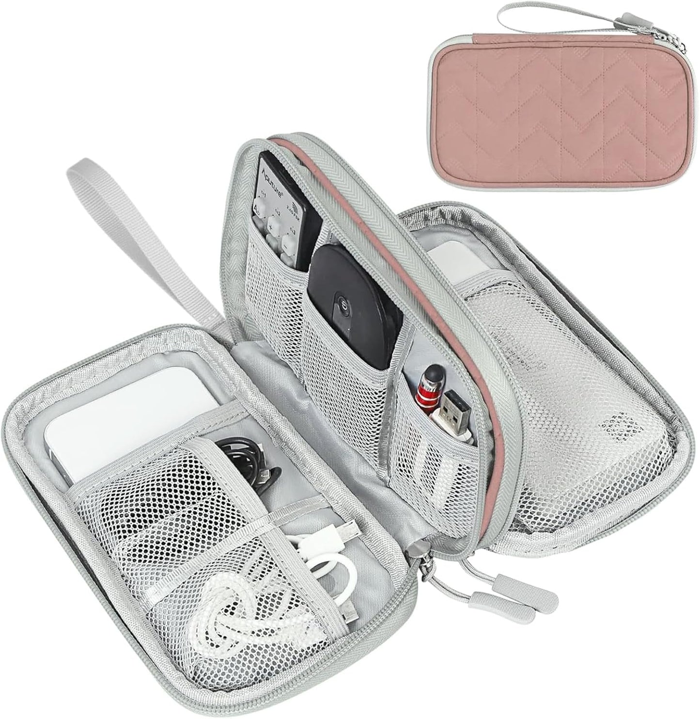 FYY Travel Cable Organizer Bag Pouch Electronic Accessories Carry Case Portable Waterproof Double