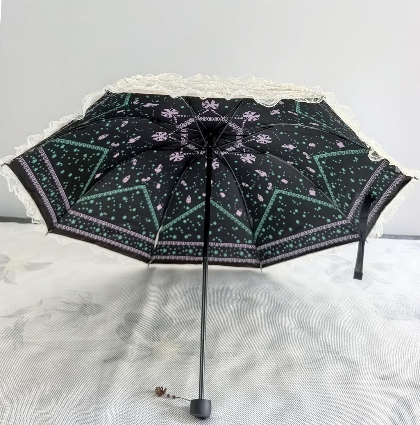 Vintage Lace Parasol Gothic Lolita Umbrella UV Sun Protection Witch Cosplay Photoshoot Props Party Decoration