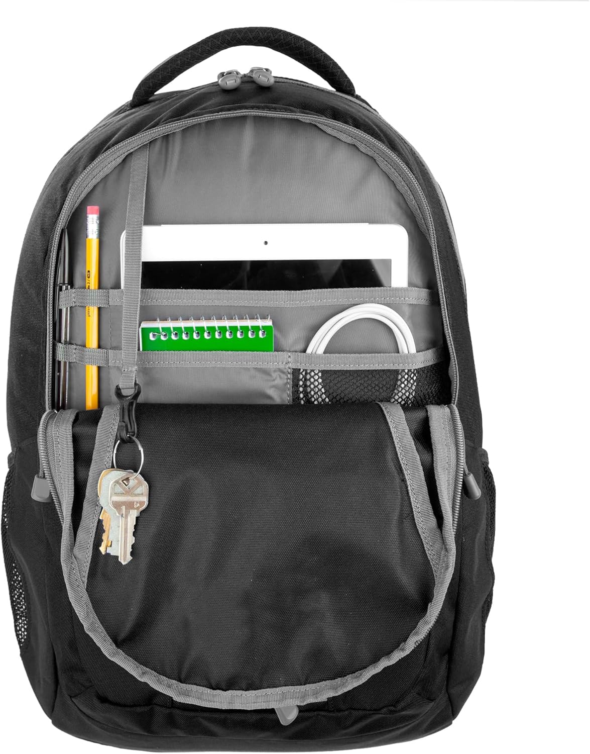 Eddie Bauer Adventurer Backpack with Organization Compartments and Hydration/Laptop Compatible Sleeve, Adventurer - Black, 25L