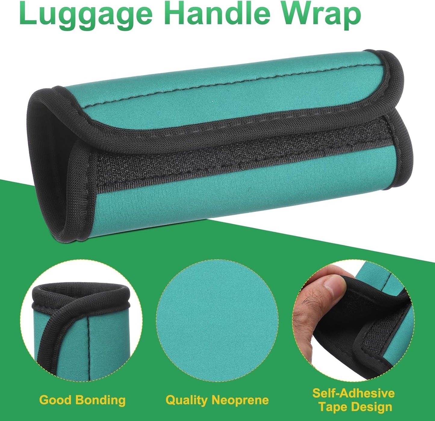 uxcell 3 Pcs Luggage Handle Wrap for Suitcase, Neoprene Handbag Grip Cover Protector Luggage Identifiers Suitcase Handle Wraps for Luggage Shopping Bag Travel Bags, Lake Blue