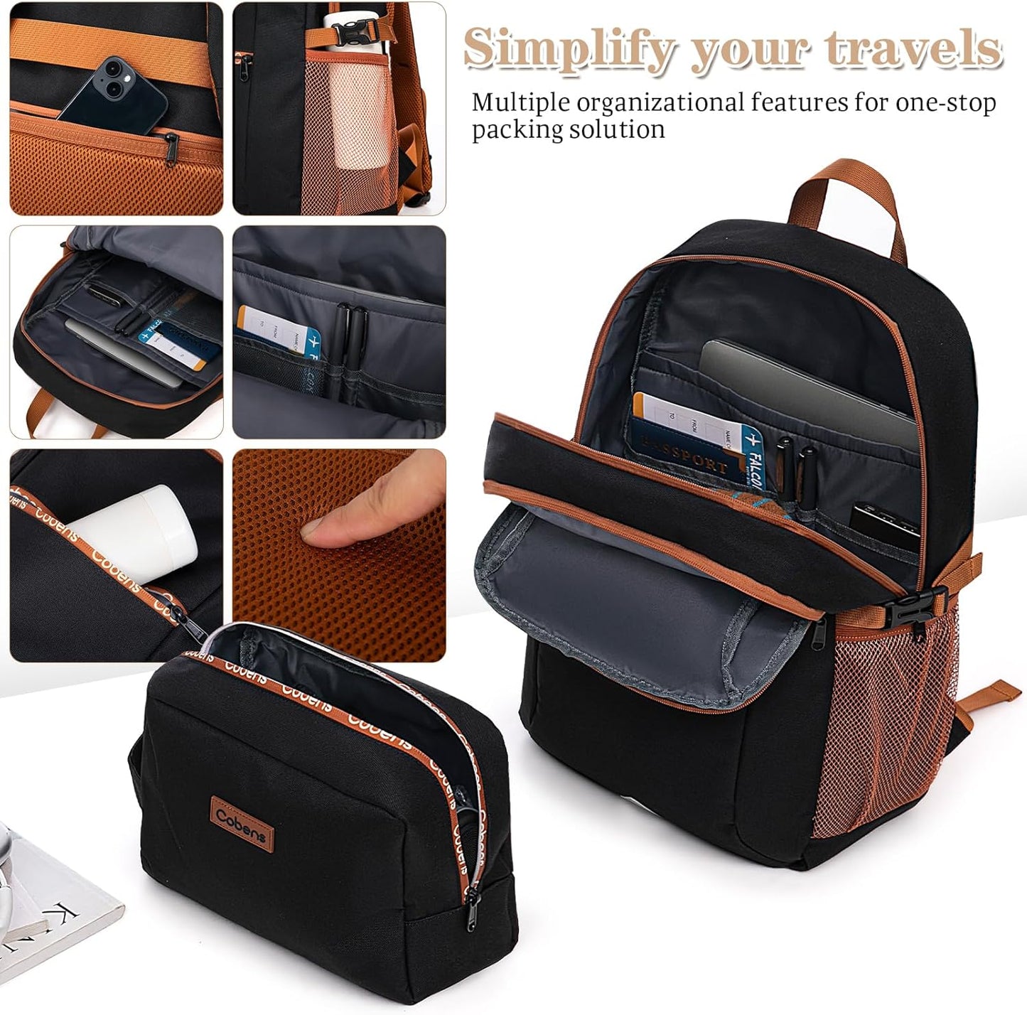Carry on Luggage 22x14x9 Airline Approved, Suitcases with Wheels Hardshell, Lightweight Hardside Luggage Set with TSA Lock, 20Inch Black Carry on Suitcase