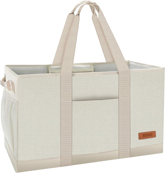 WONDAY Standing Extra Large Reusable Grocery Bag Carrier with Handle, Thirty One Utility Tote Foldable for Shopping and Beach