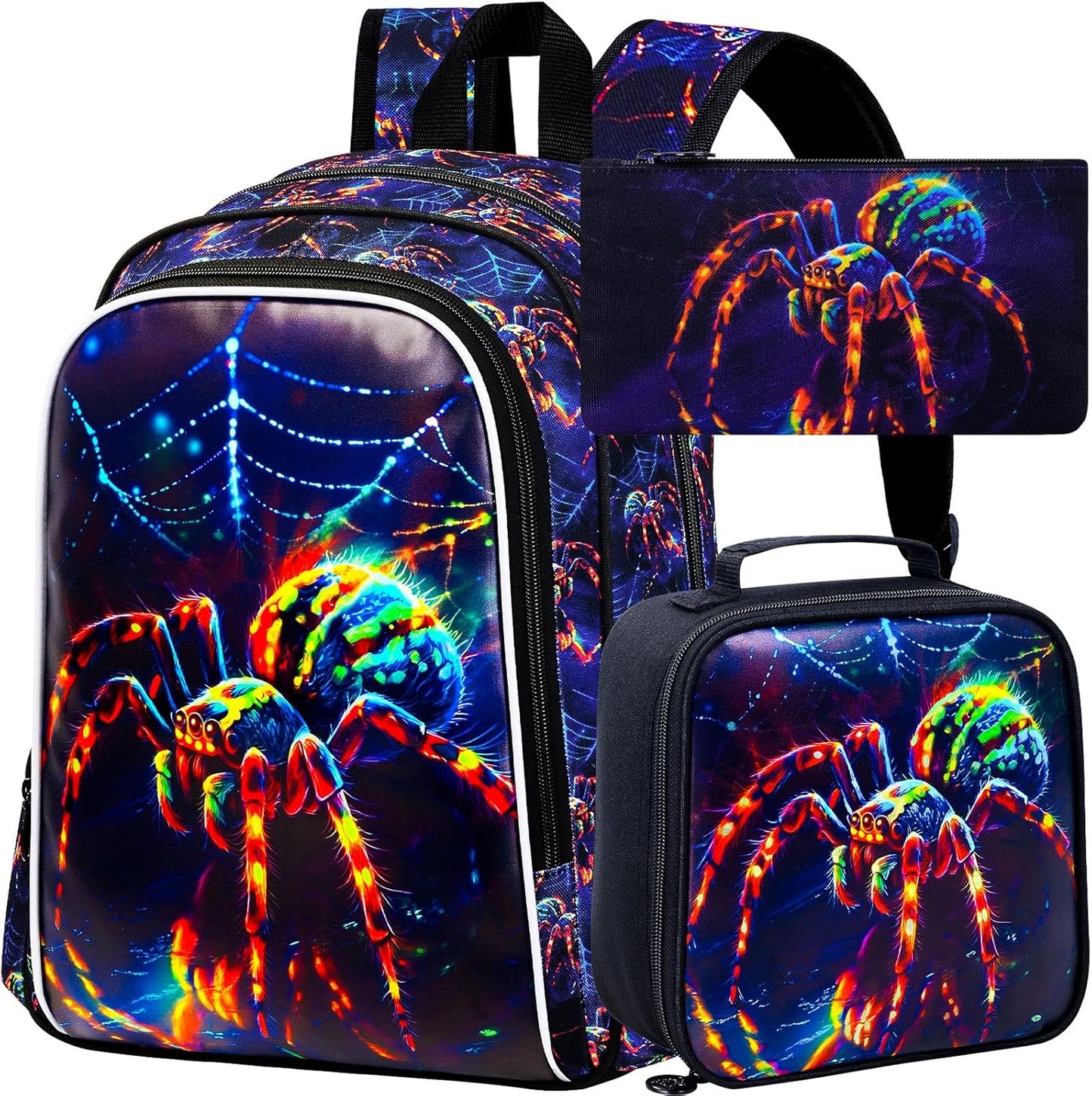 3PCS Backpack for Boys, 16" Kids Bookbag Set for Elementary Preschool Kindergarten, School Bag with Lunch Box