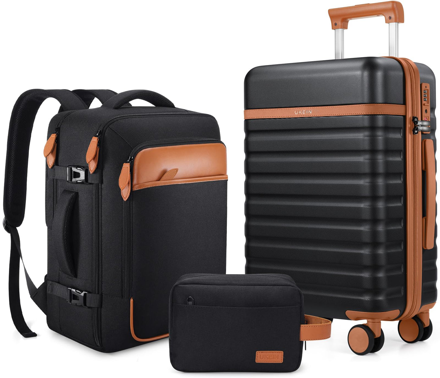 UKEIN Luggage Sets 3Piece, Carry On Luggage 20in Suitcase Set With Backpack