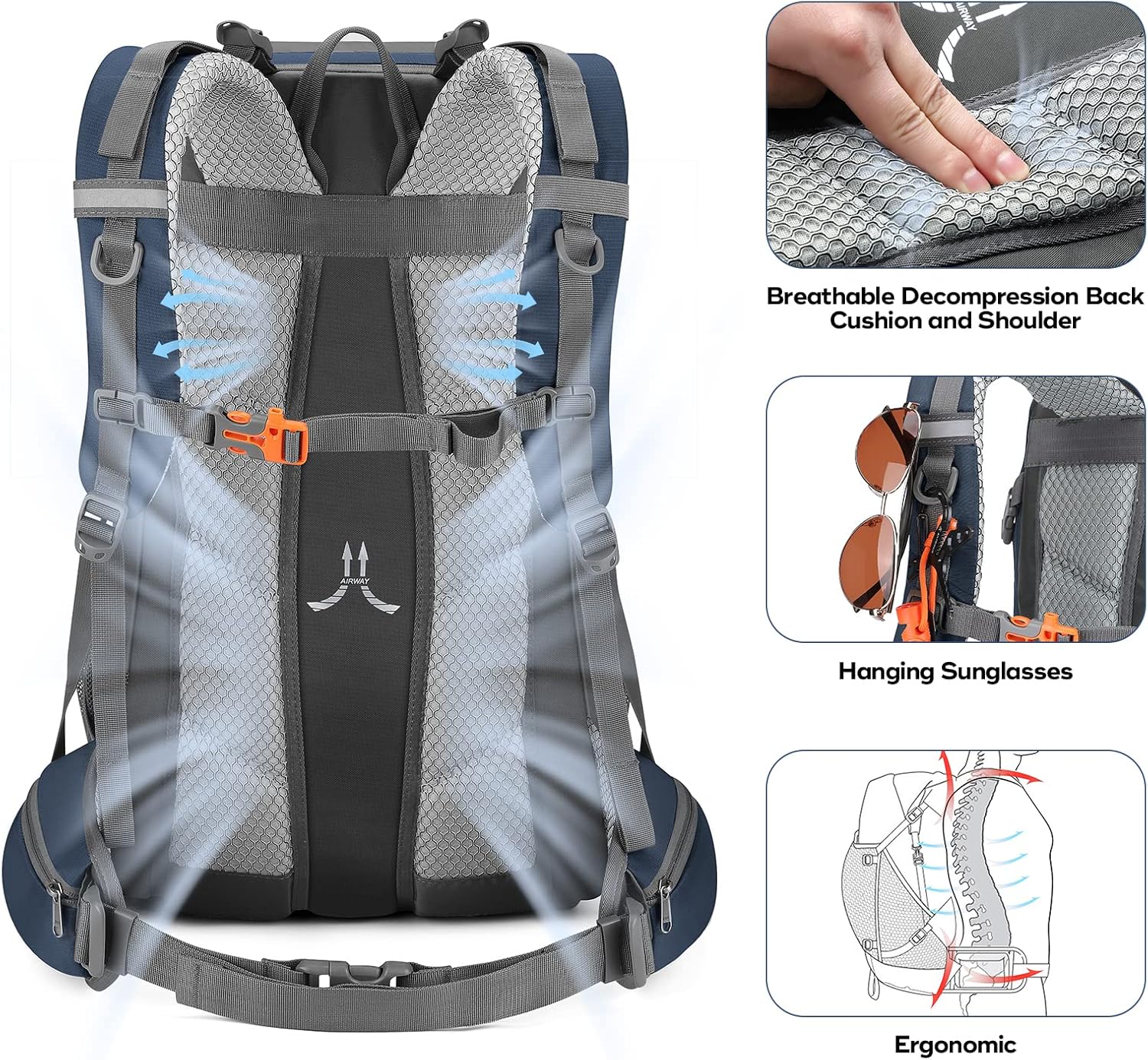 Maelstrom Hiking Backpack,Camping Backpack,50L Waterproof Hiking Daypack with Rain