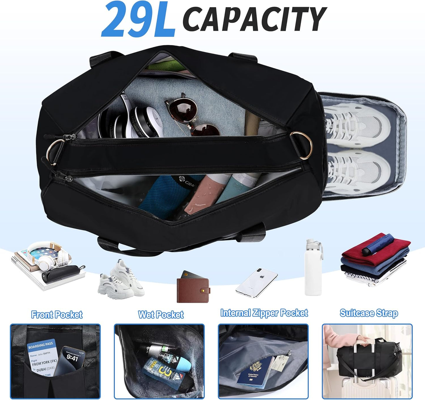 7 Set Packing Organizers for Travel Essentials, Suitcase Organizer Bags Set for Luggage with Travel Accessories Duffel Toiletry Shoe Laundry Bag Cable Organizer Airplane Cruise Road Trip Essentials