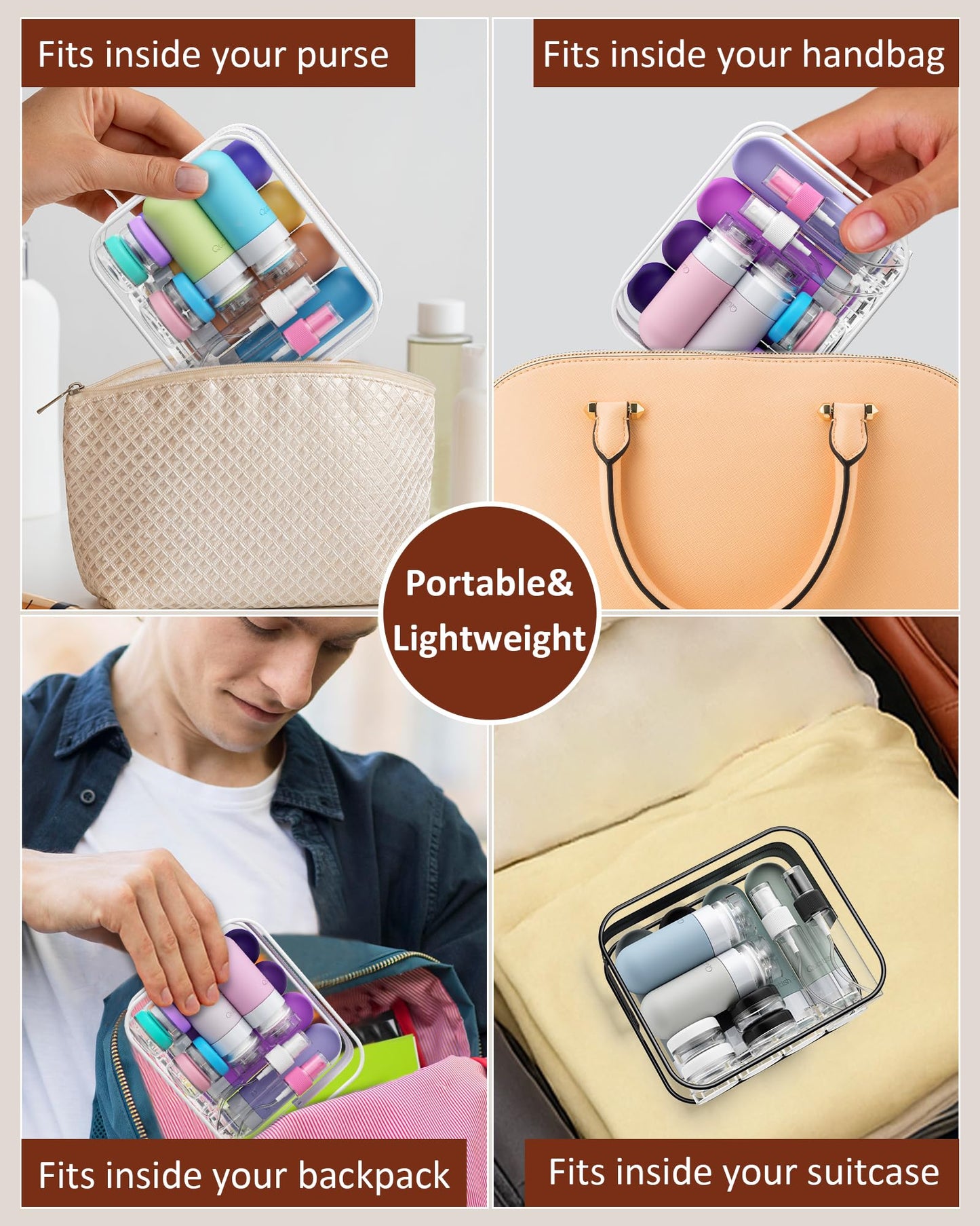 20 Pack Travel Bottles for Toiletries, Original Patented, TSA Approved Travel Size Containers, Leak
