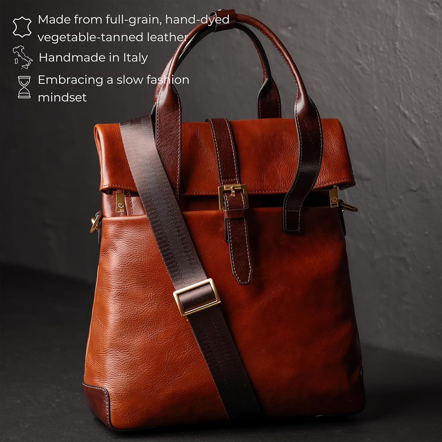 Time Resistance Leather Backpack - Business and Casual Backpack - Real Leather Backpack Made in