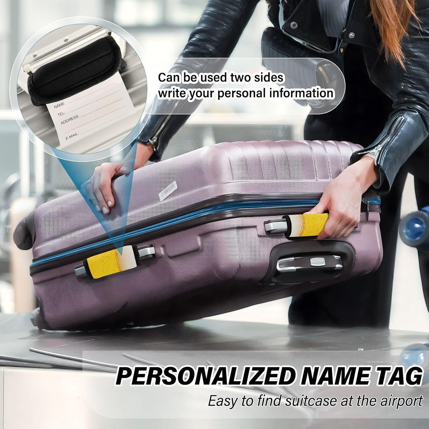 Funny Beer 2 Pack Luggage Handle Wrap for Suitcase Luggage Identifier Travel Tags Handle Protection Sleeve Cover