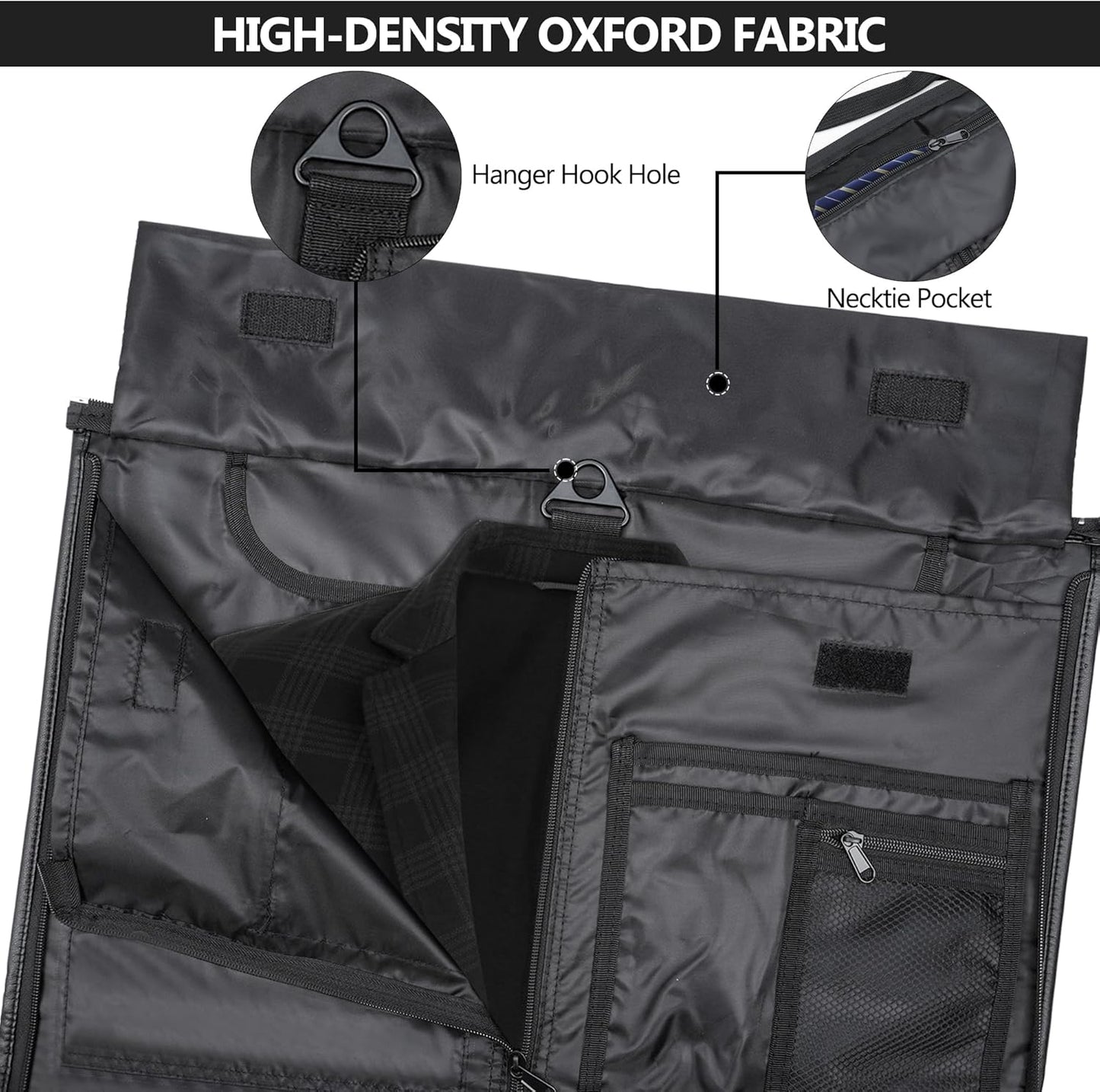 Convertible Garment Travel Bag, Carry on Luggage Duffel Bag for Men Women with Shoulder Strap, 2 in 1 Hanging Suitcase Suit Business Foldie Travel Bag Expandable, Shoe Compartment(Black)