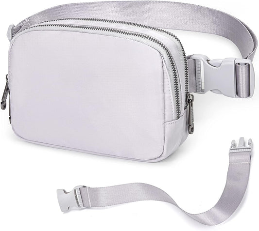 AROME Mini Belt Bag for Women, Fashion Waist Packs Fanny Pack Crossbody Bags with Strap Extender for Women Men, Waterproof Waist Bag Hip Bum Bag for Casual Travel Running Hiking Outdoor Sports Grey