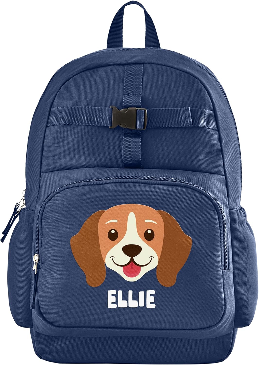 Let's Make Memories Personalized Kids Backpack - Backpack for School - For Animal Lovers - Back to School - Bookbag - Matching Lunchbox/Water Bottle Sold Separately - Navy - Dog
