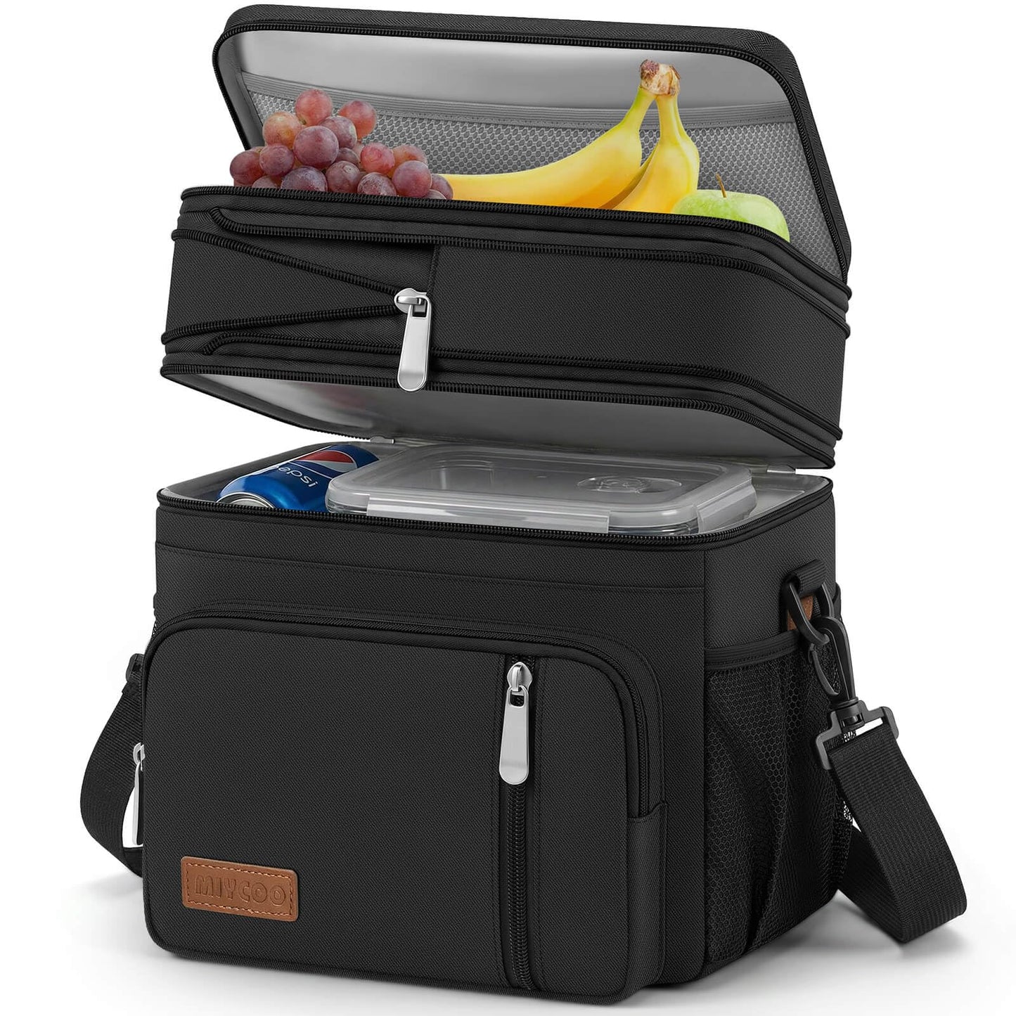MIYCOO Lunch Bag & Lunch Box for Men Women, Double Deck & Leakproof