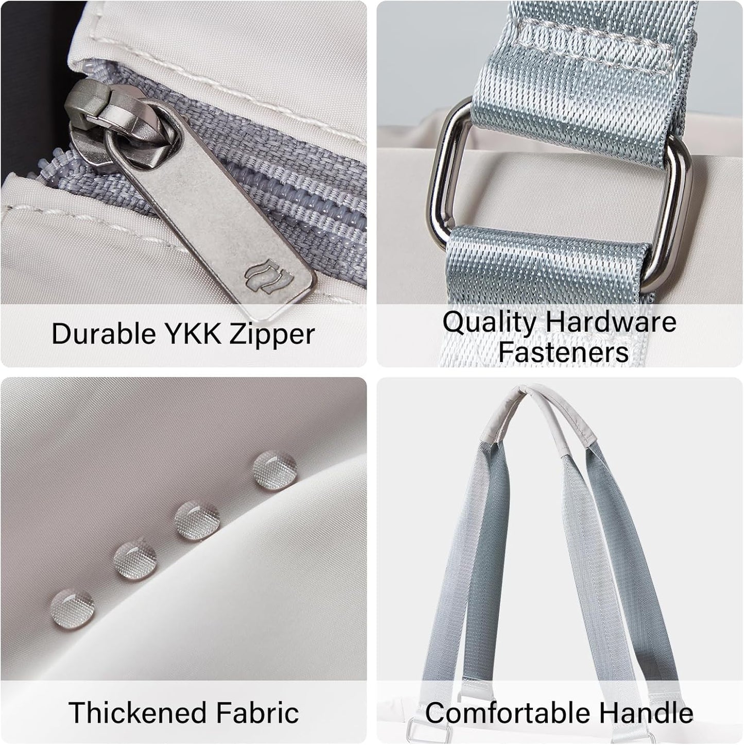 Hanke Laptop Tote - Lightweight Nylon Shoulder Bag for Work, Travel, Sports & Gym - Dune Grey