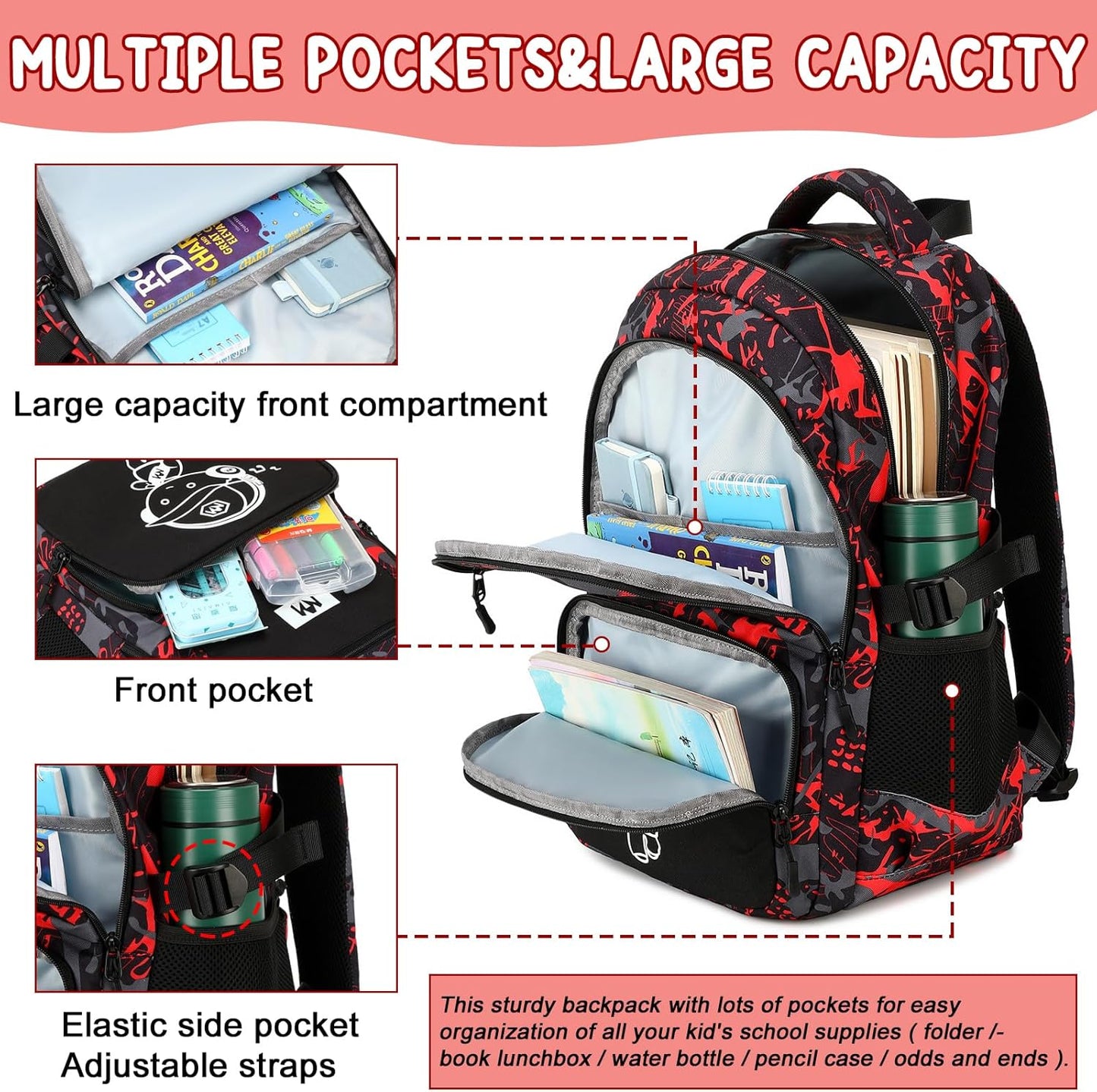 Bluboon Kids Backpack Boys Camo Bookbag Teens Elementary School Bag Daypack Travel Back Pack Middle school