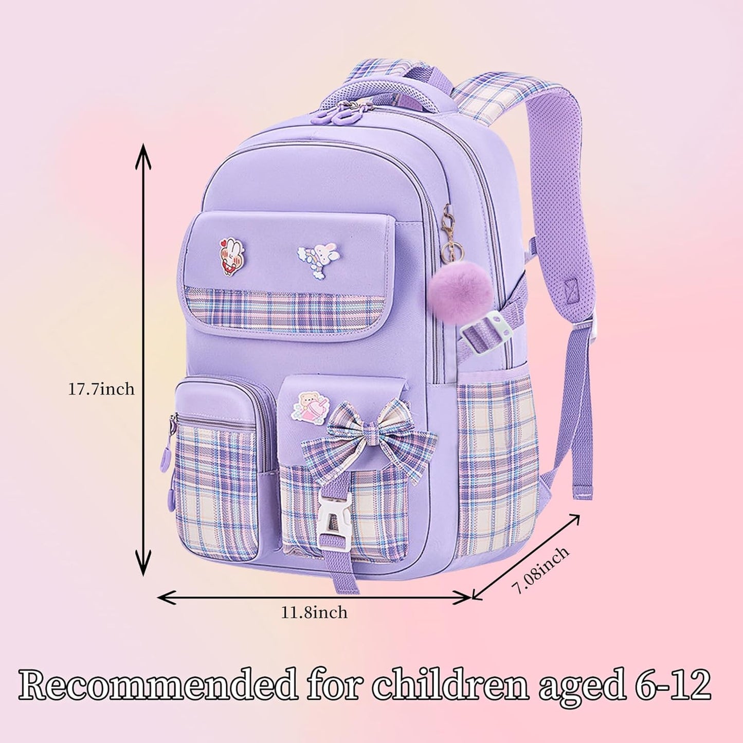 Girls Backpack Kids Backpack for Girls School Kawaii Bookbag Book Bag for Elementary Primary School
