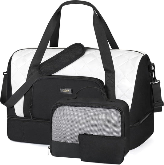 Travel Weekender Bag for Women, Overnight Bag with Shoe Compartment Oversized Travel Duffel Bag Carry On Tote 21"