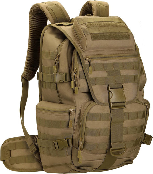 50L Military Tactical Backpack 3 Day Assault Pack Molle Daypack Hiking Backpack for Men and Women (Khaki)