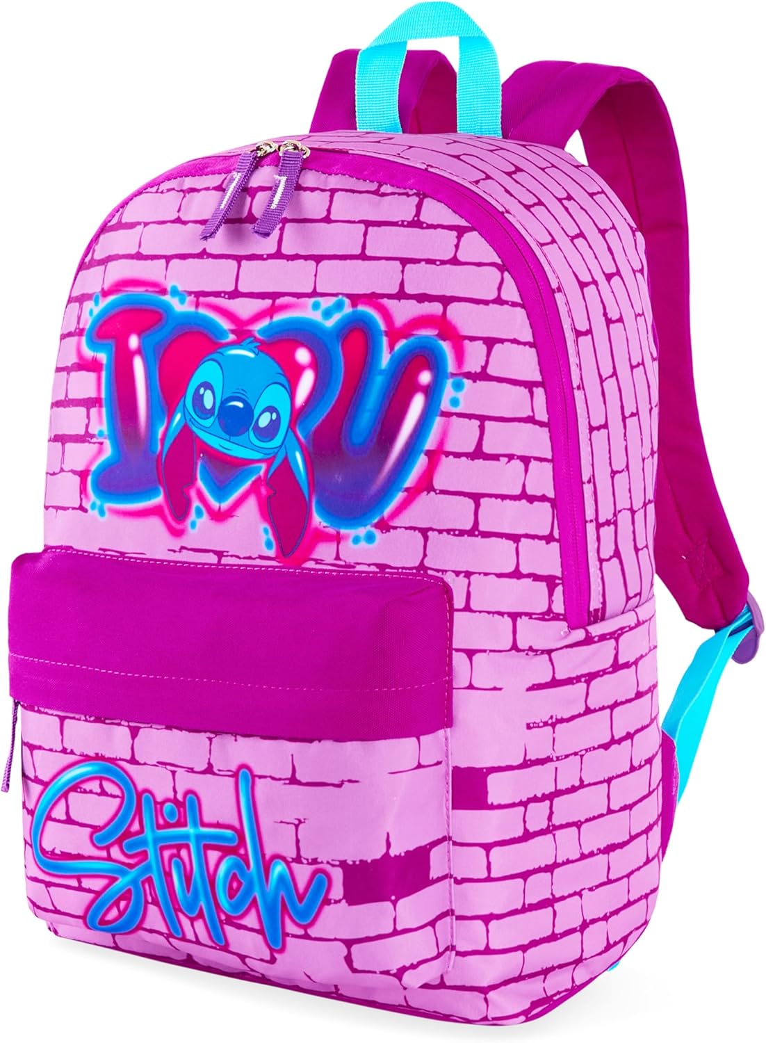 Disney Stitch Backpack for Girls Teens School Bag Kids Book Bag School Supplies Gifts (Pink)