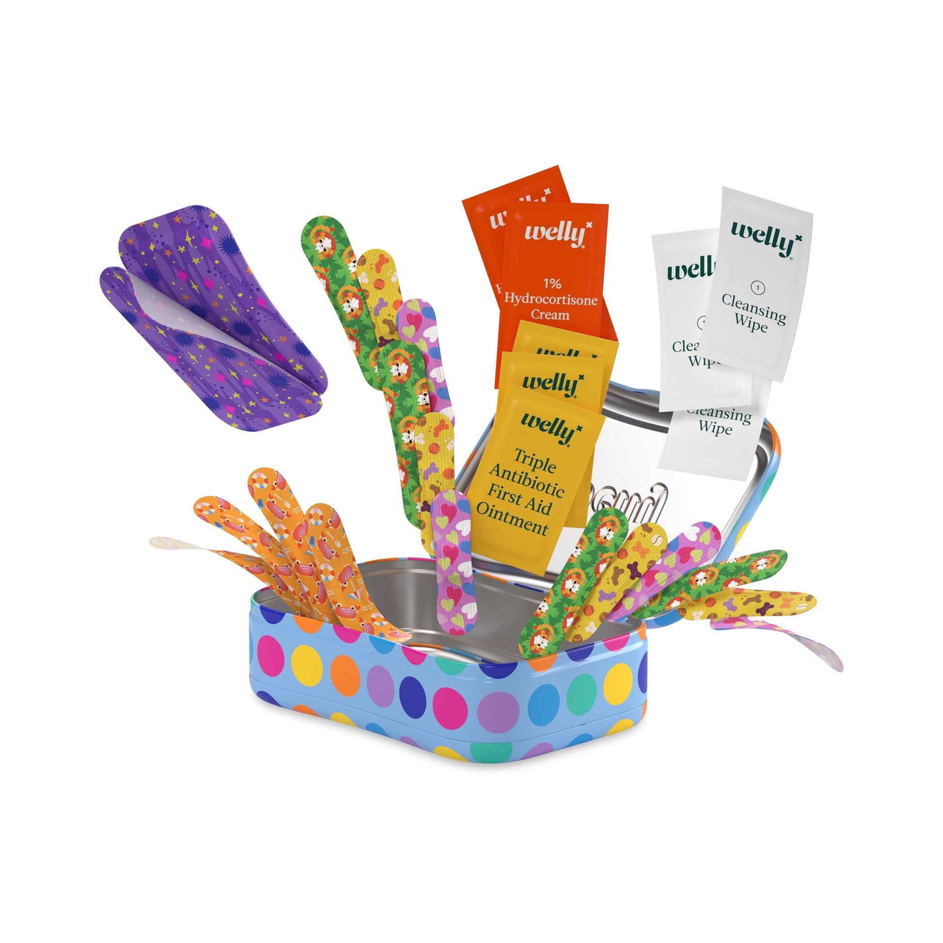 Welly First Aid Kit - Bravery Badges in Flexible Fabric and Waterproof, Singe Use Ointments Triple