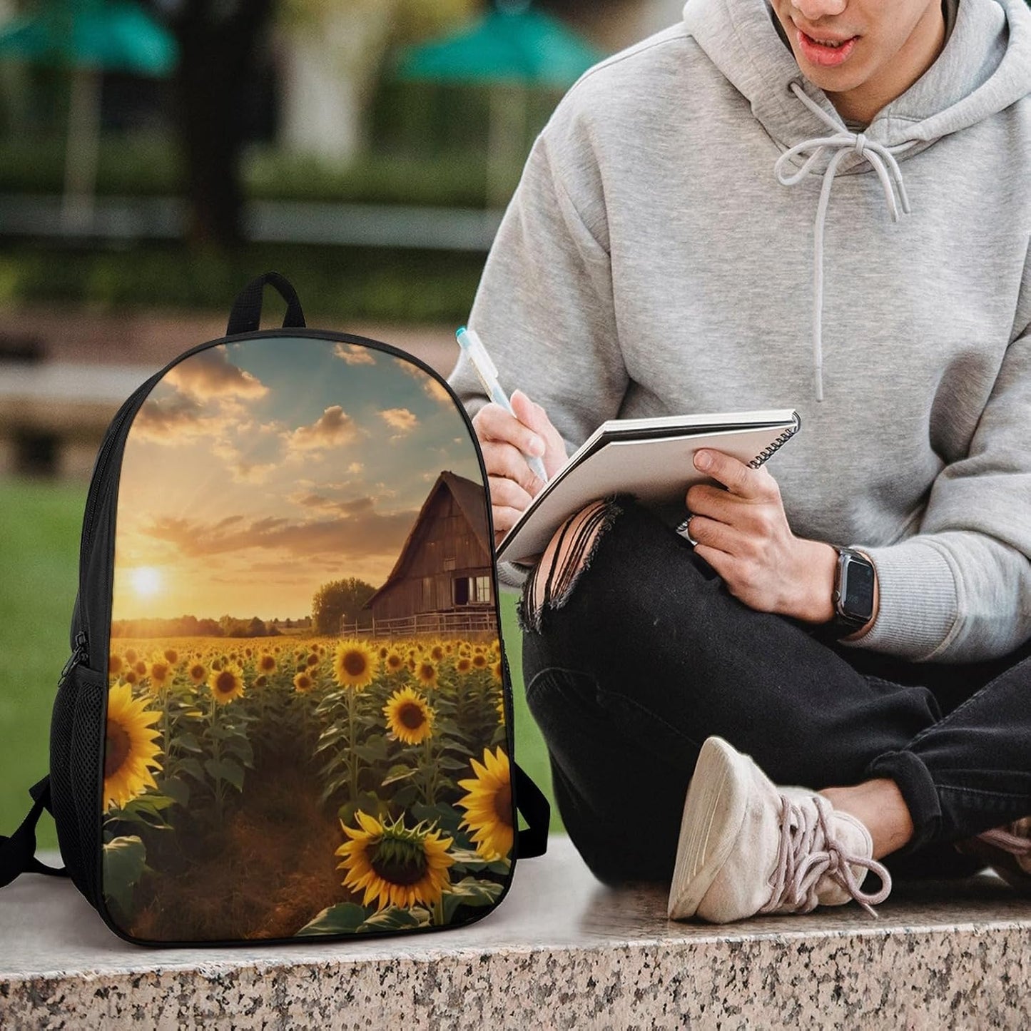 Daisy Sunset School Backpack Lightweight Laptop Backpacks Large Capacity 1 Main Compartment Outdoor