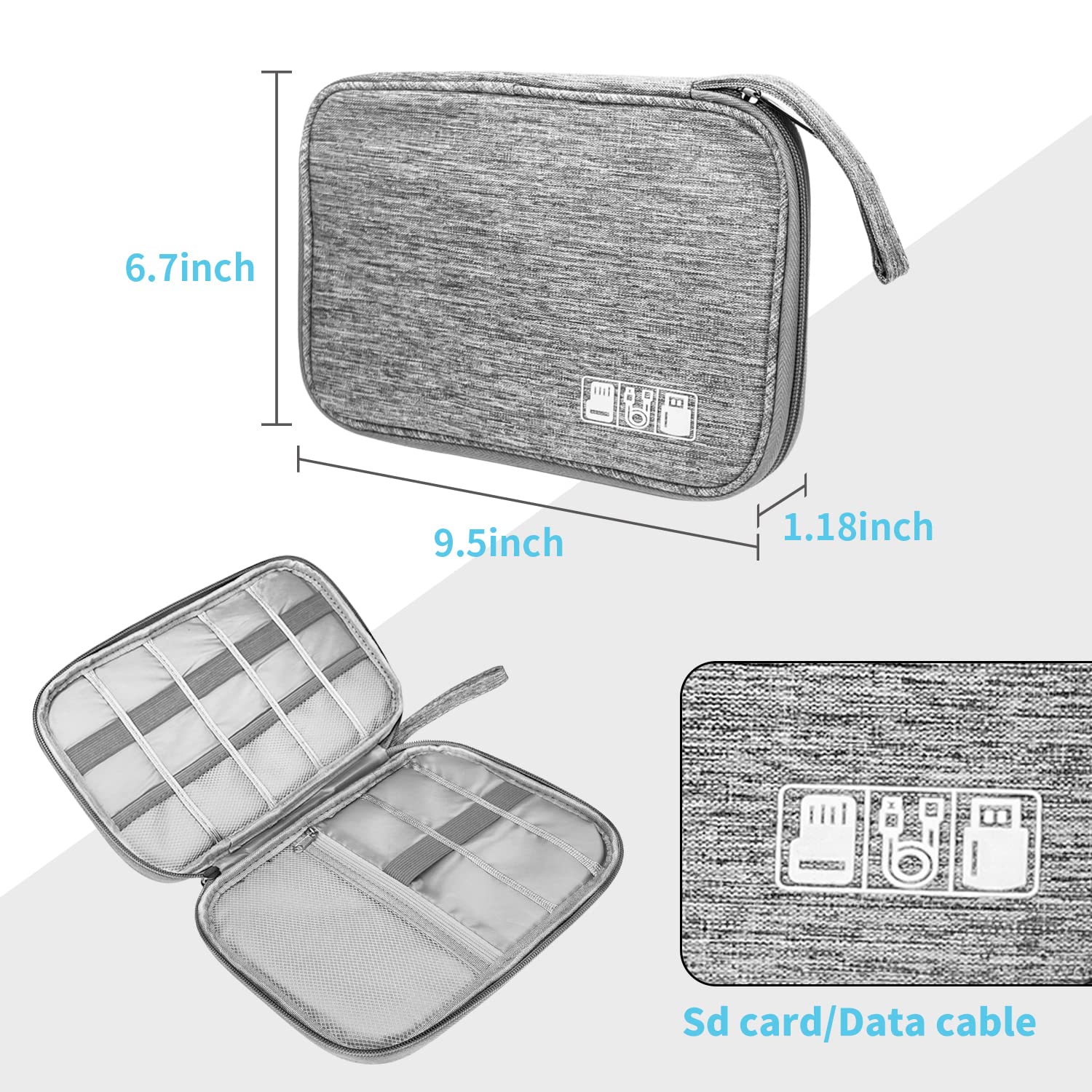 Lcsmaokin Electronics Organizer Travel Case,Electronic Accessories Storage Bag,Portable Waterproof