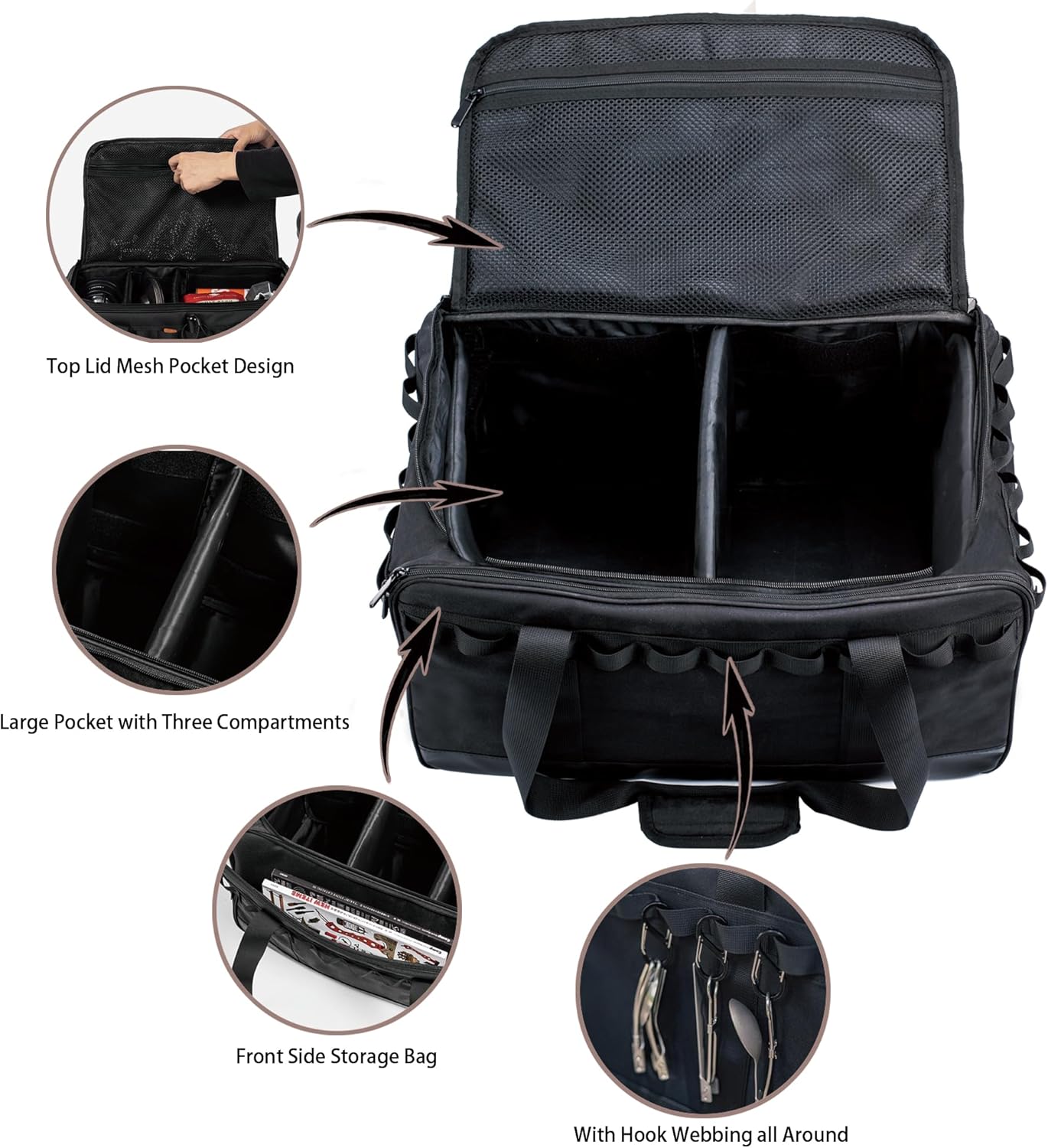 35L Camping Bag,Tactical Duffle Bag with Waterproof Bottom,Shoe Bag for Travel/Outdoor with 3