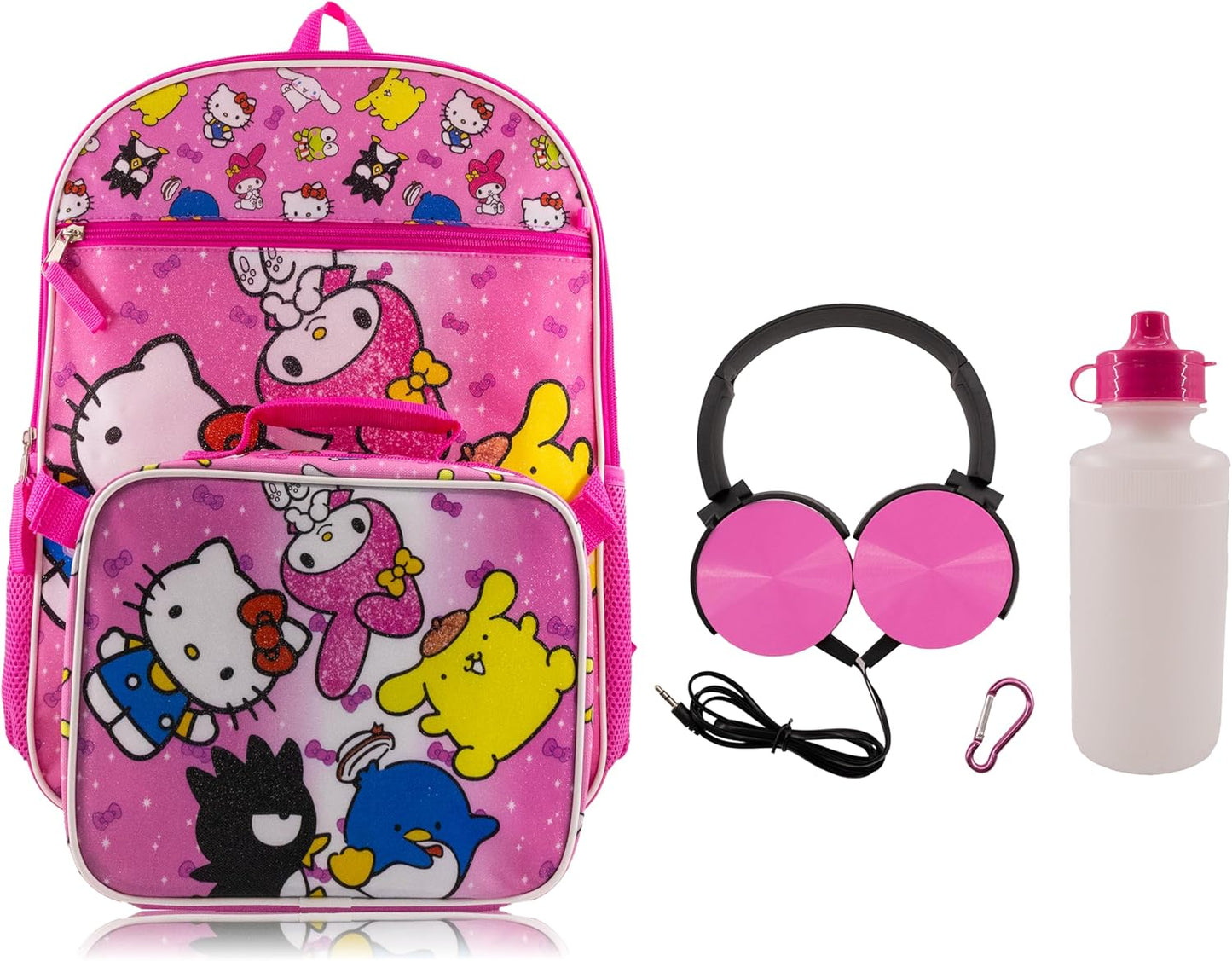 Sanrio Hello Kitty Backpack With Lunch Box for Kids | Insulated Lunch Bag Lunch Box for Girls