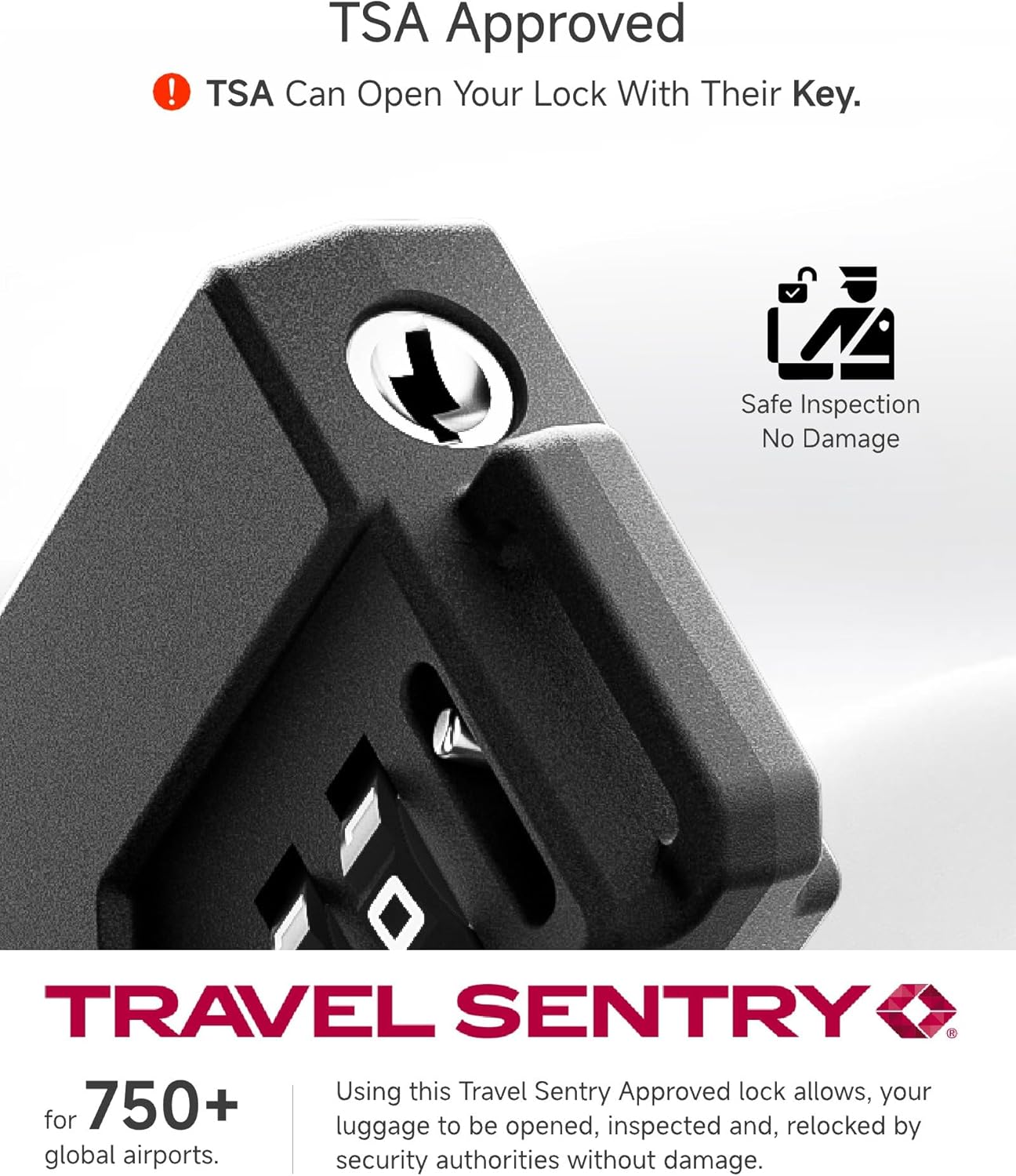 LUGGEX TSA Locks for Luggage, Suitcase Locks TSA Approved, Luggage Locks, Ease of Use & Durable(Yellow,4 Pack)