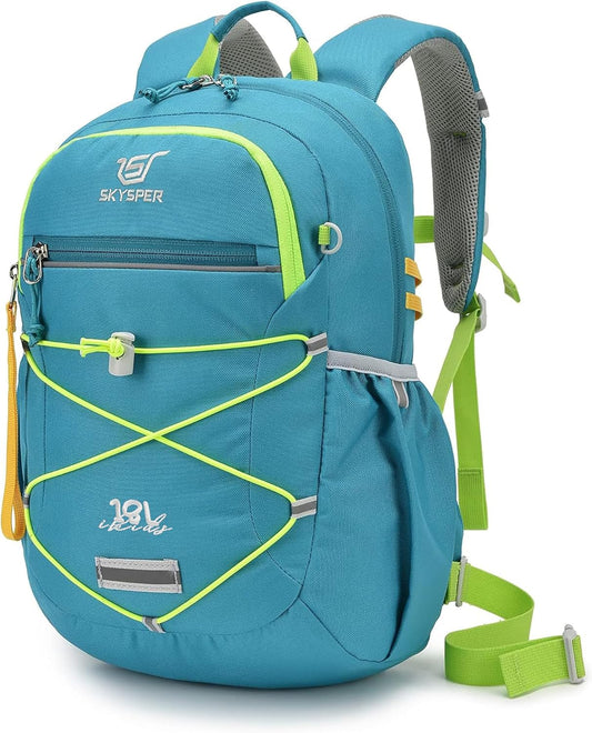 SKYSPER Kids Backpack 18L Children School Bag Child Boy Girl Pack Ages 4-8 for Traveling Day Trips Classes(Green)