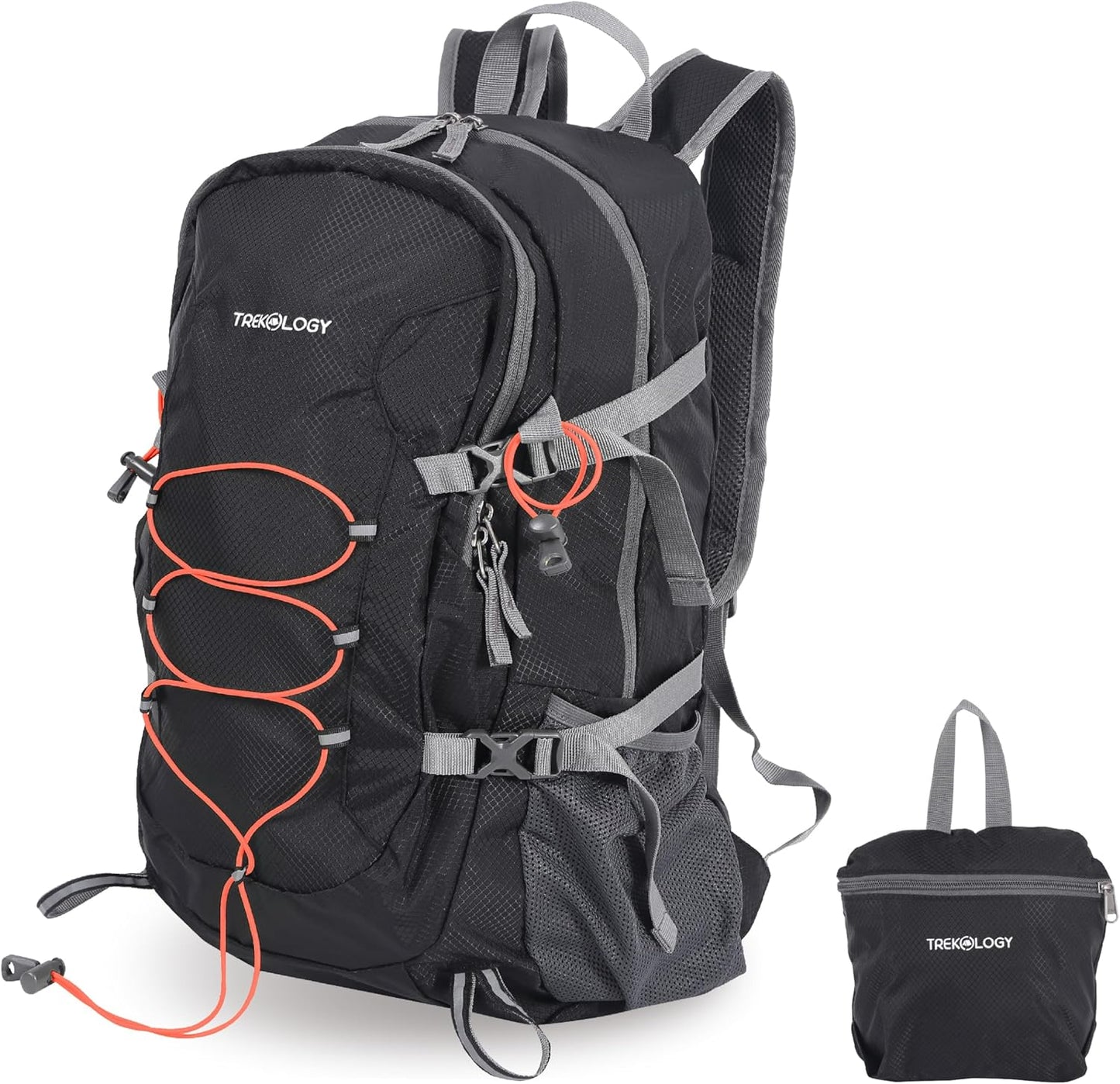 TREKOLOGY 30L Waterproof Lightweight Backpack – Foldable, Durable Daypack for Men & Women with Chest Strap & Multiple Compartments – Compact, Comfortable, Ideal for Hiking, Camping, Travel & Outdoors