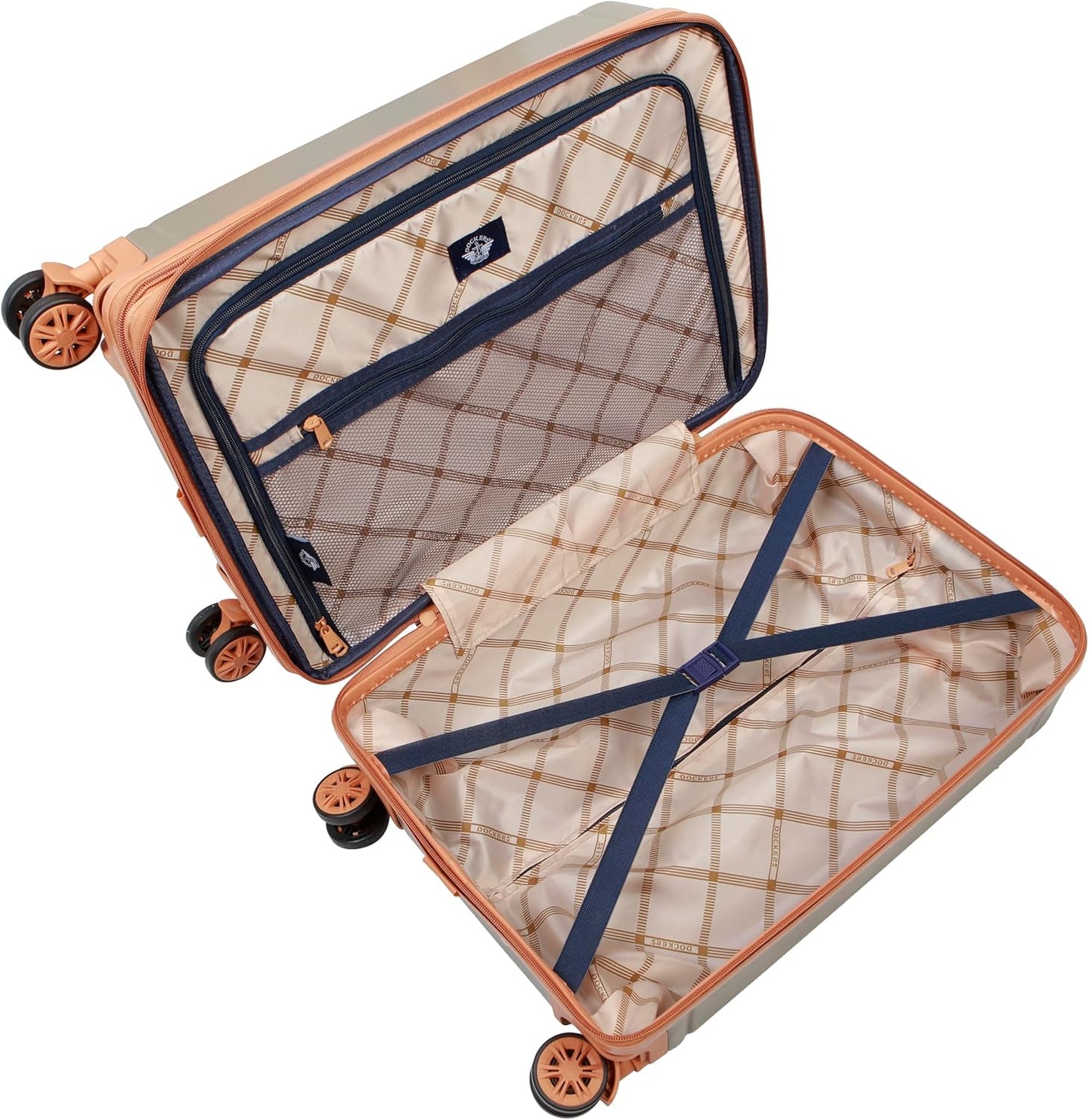 Dockers Hooper Hardside Expandable 8-Wheel Spinner Travel Carry On Luggage, 20-Inch, Timberwolf