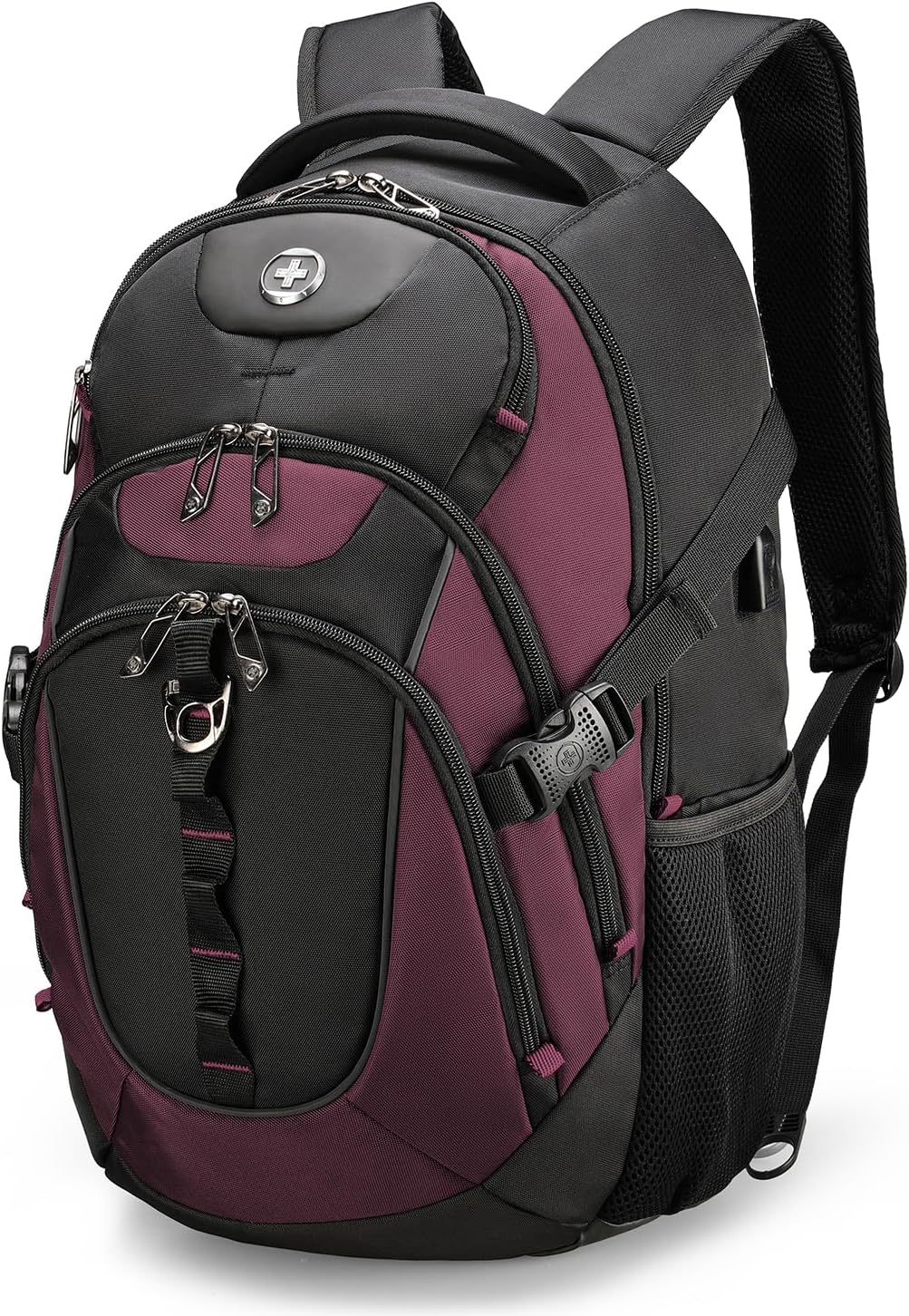 Swissdigital Design Laptop Backpack with USB Charging Port, Travel Backpack Fits 15.6 inches