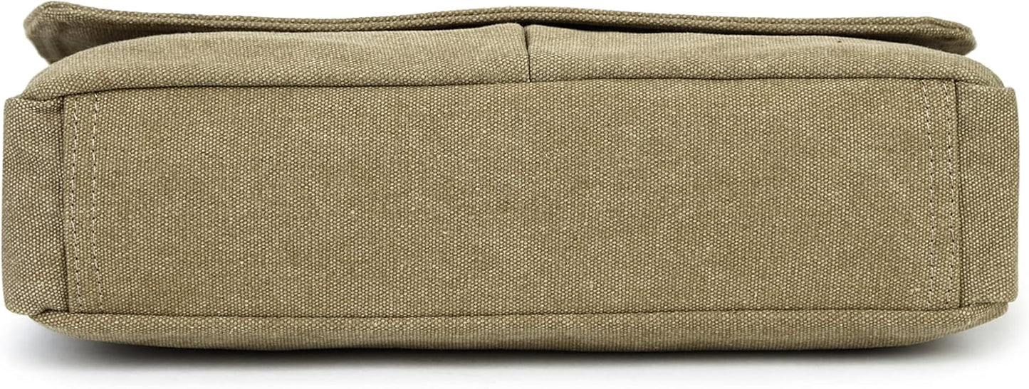 Sechunk Canvas Small Messenger Bag Vintage Shoulder bag Everyday Purse Crossbody bag for men women