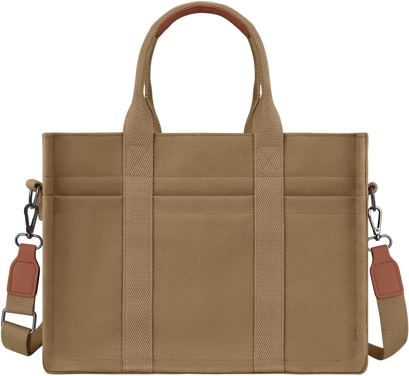 FIORETTO Canvas Tote Bag for Women with Zipper Closure & Individual Compartments for Work College