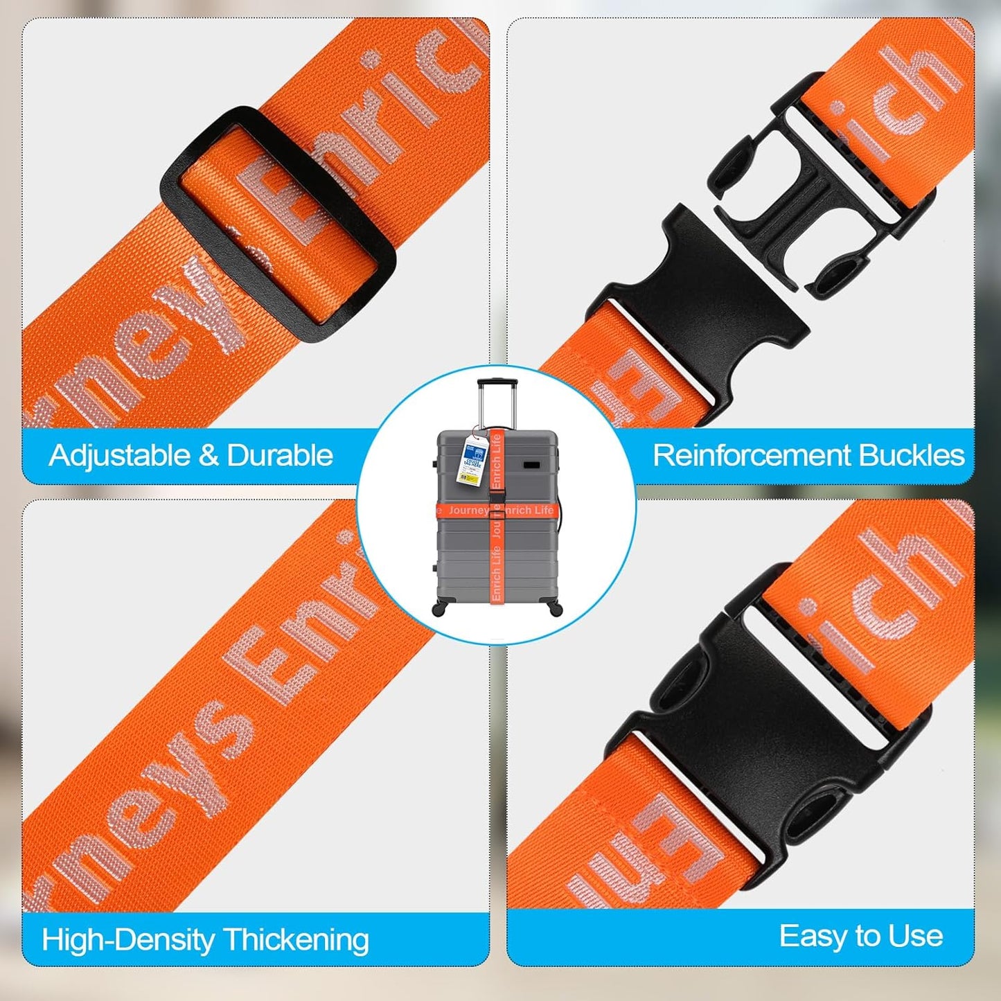 Clear Waterproof Cruise Luggage Tag Holder and Luggage Strap for Carnival, MSC, Costa, NCL & Princess Cruise Ships, Cruise Ship Travel Essential for 2025-2026 (Orange)