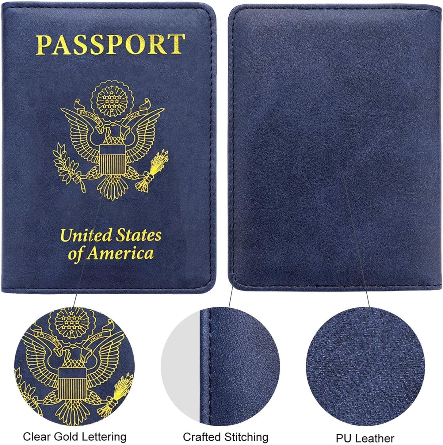 Passport Holder Cover Case Travel Wallet Cover Passport Leather Card Case RFID Blocking Document Organizer Travel Accessories for Women Men