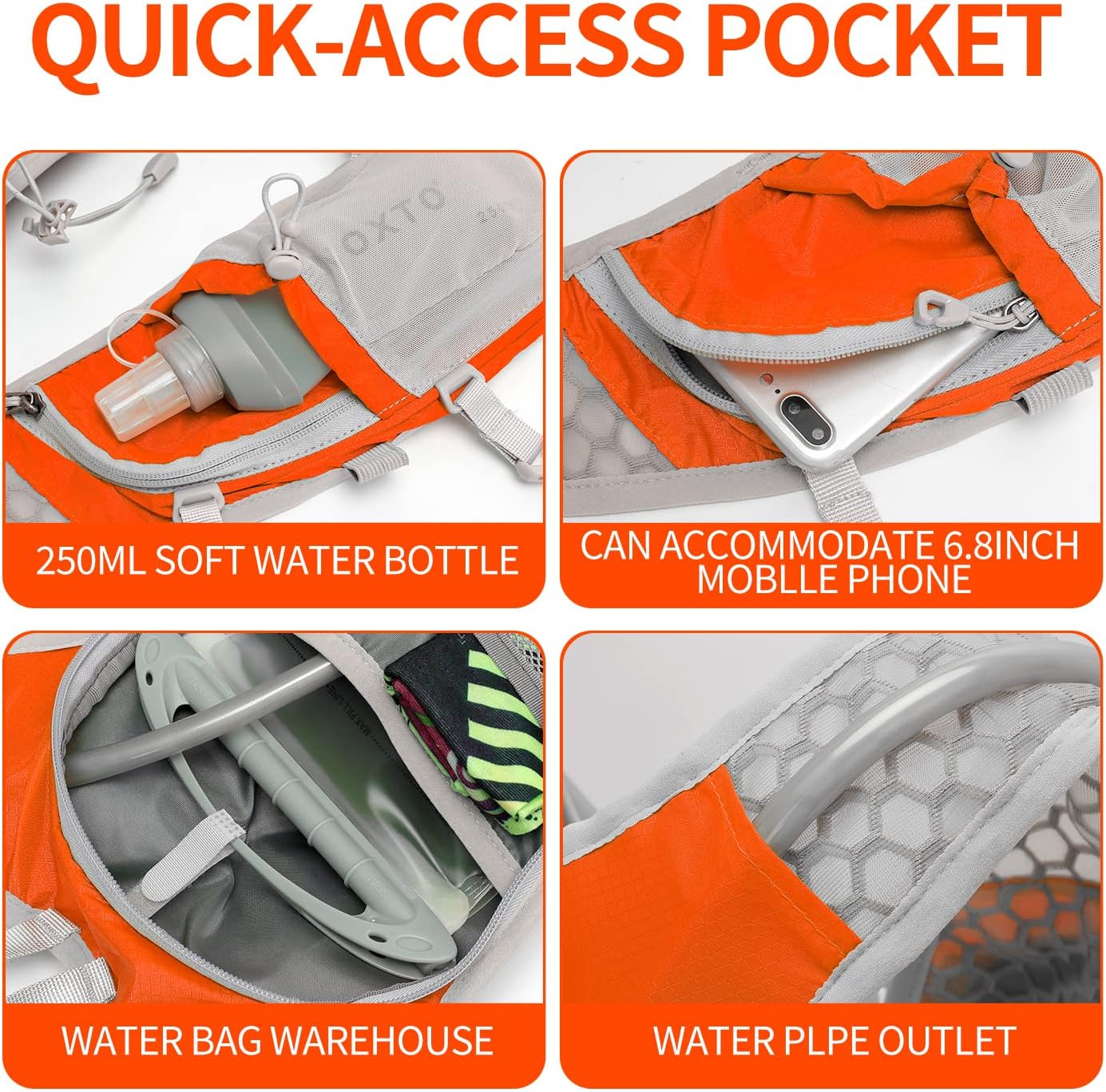 Hydration Pack Backpack, Lightweight Water Backpack with 2L Leakproof Hydration Bladder Daypack for