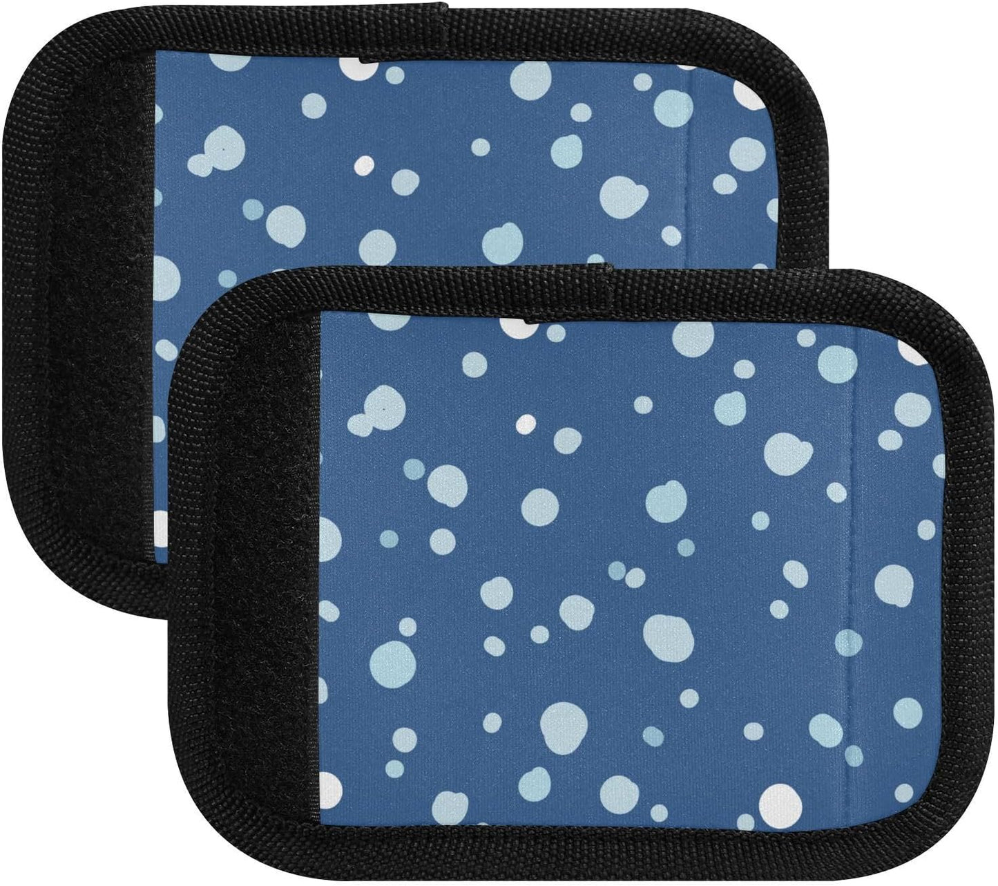 2 PC Luggage Handle Wrap Luggage Handle Covers Tags for Suitcase Bags Travel Luggage Handle Identifier Gripper Abstract Blue Snowfall