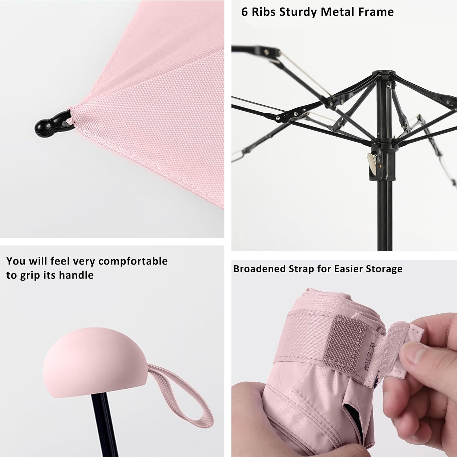 BAODINI Travel Mini Umbrella for Purse With Case Small Compact UV Sun Protection Sun Lightweight