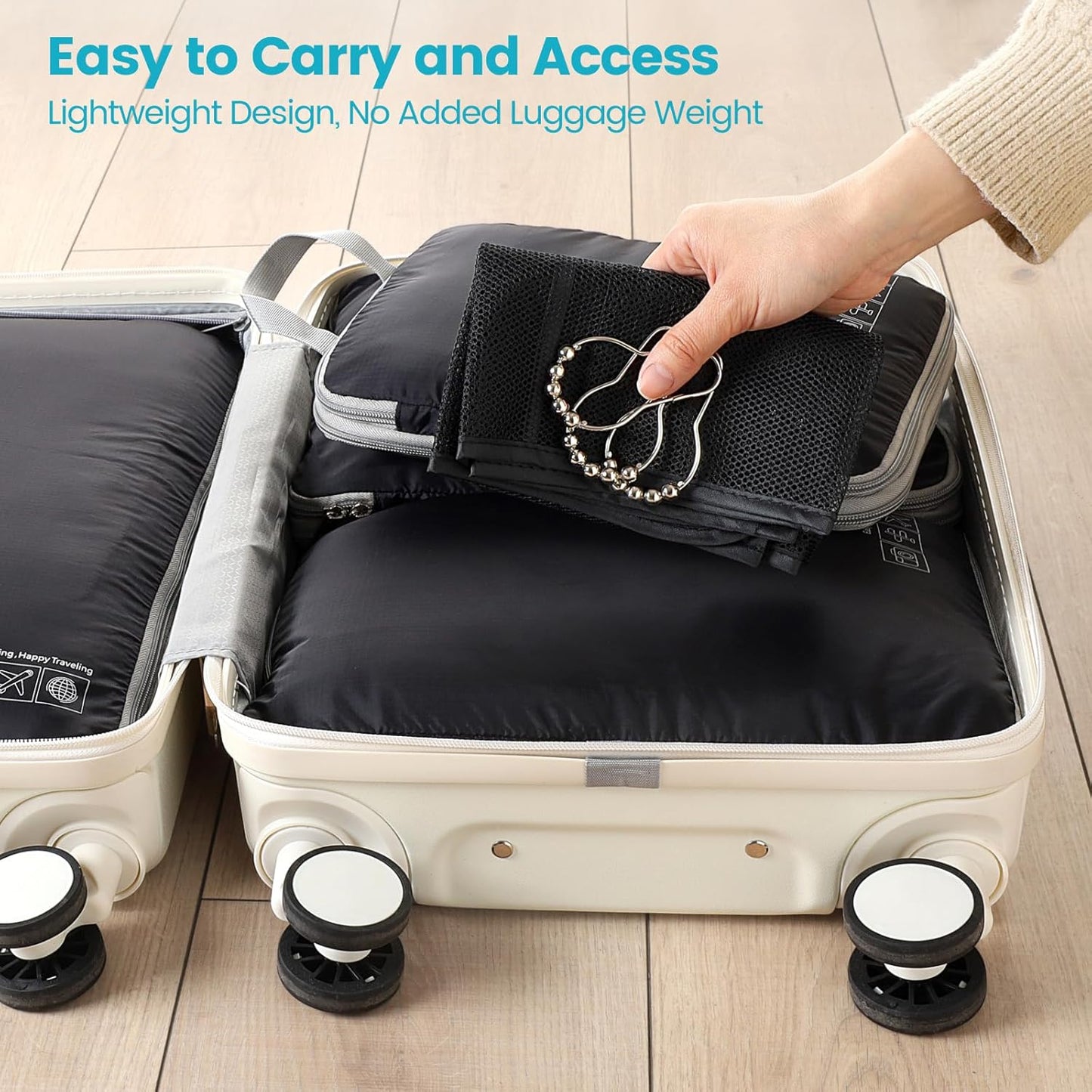 Cambond Compression Packing Cubes for Travel Women - Travel Bags Luggage Organizers Travel Essentials Compression Cubes for Travel Carry on Suitcases Organizer