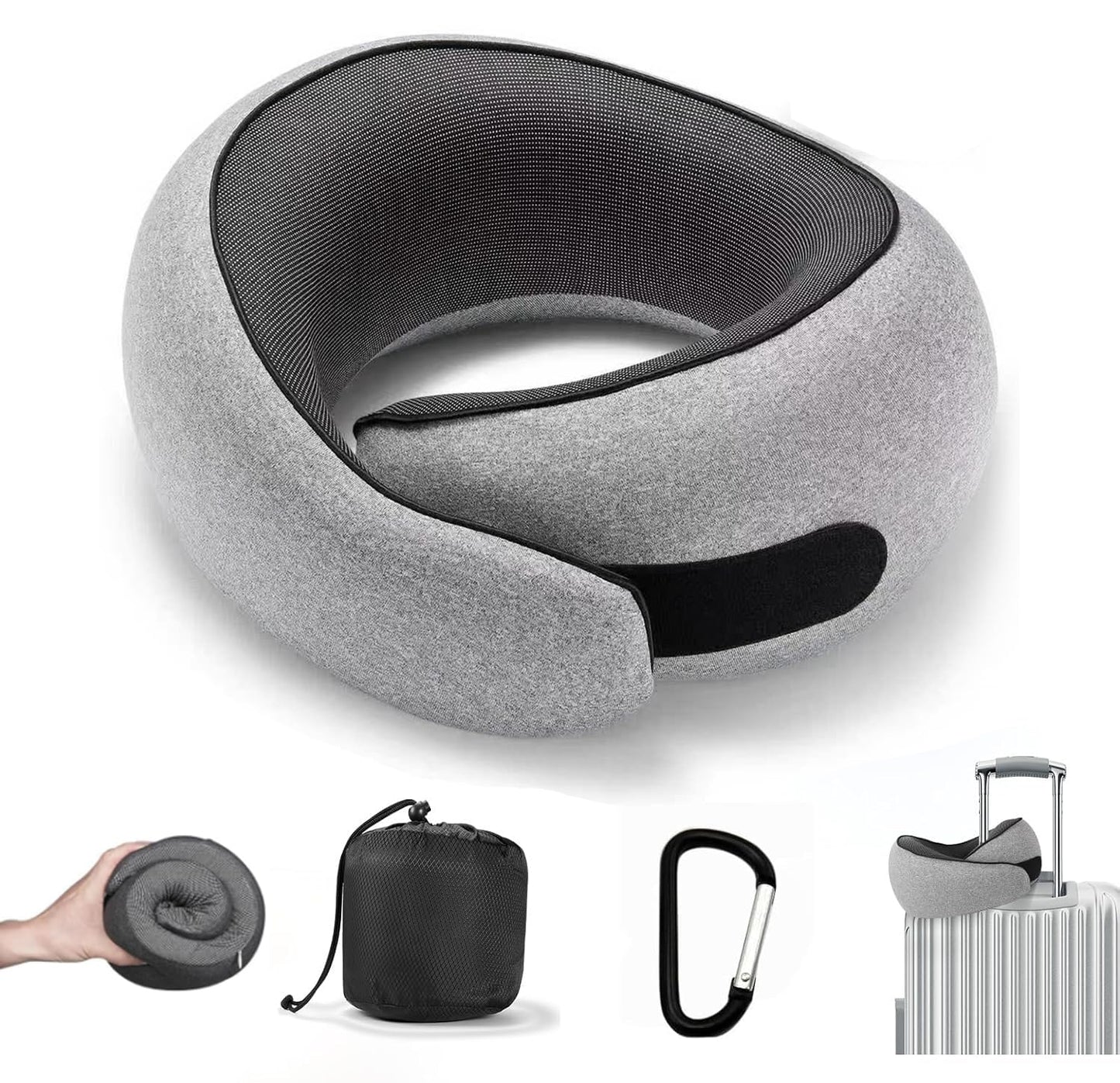 SZXYX Travel Pillows - 100% Pure Memory Foam Neck Pillow for Airplanes, Comfortable Breathable