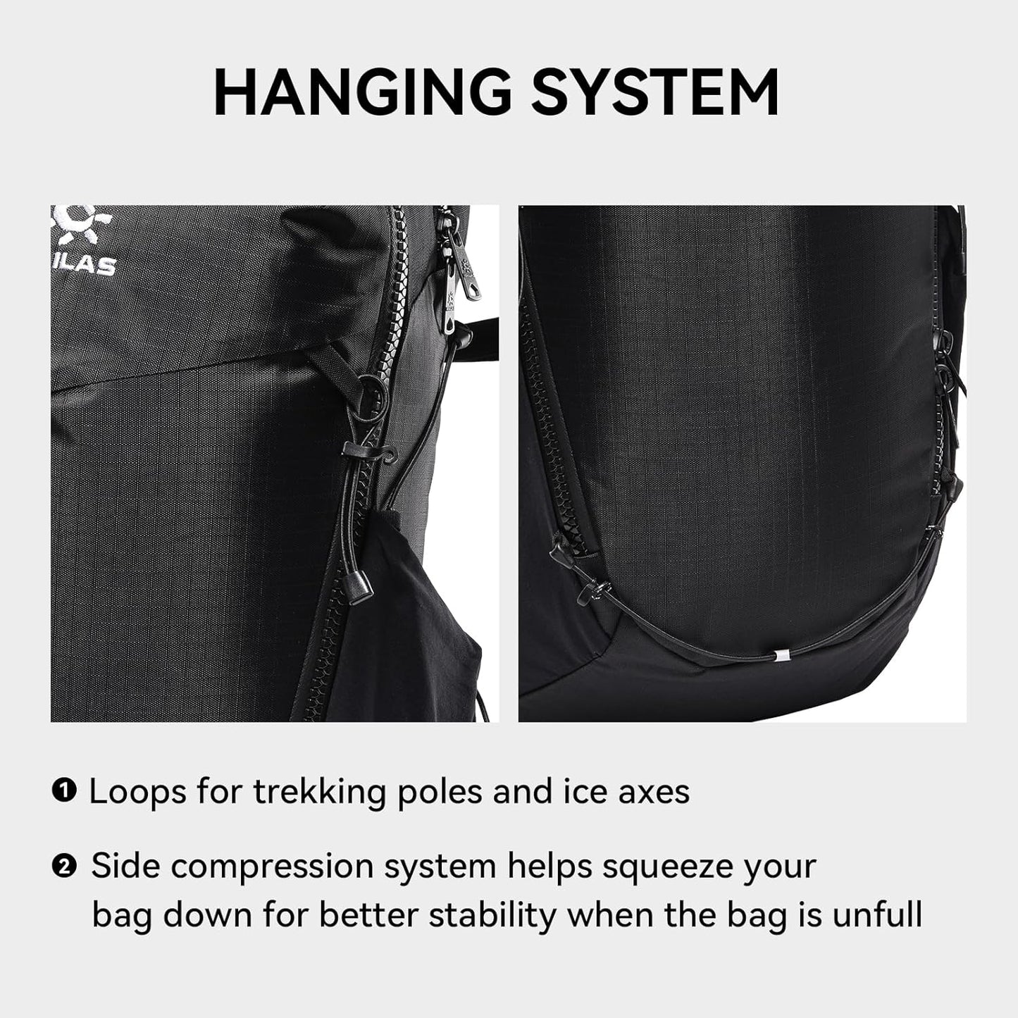 KAILAS Far Mountain16L Lightweight Hiking Backpack Trekking Daypack Small Backpacks Traveling Camping Silent Black