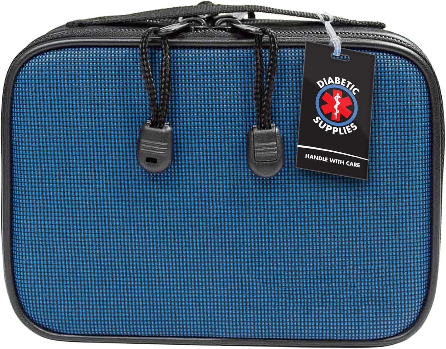 Diabetic Supplies ID Identification Luggage Tag | Black | Medical Alert | Insulin Medical Equipment | Handle with Care | Bag Tag | Luggage Gift