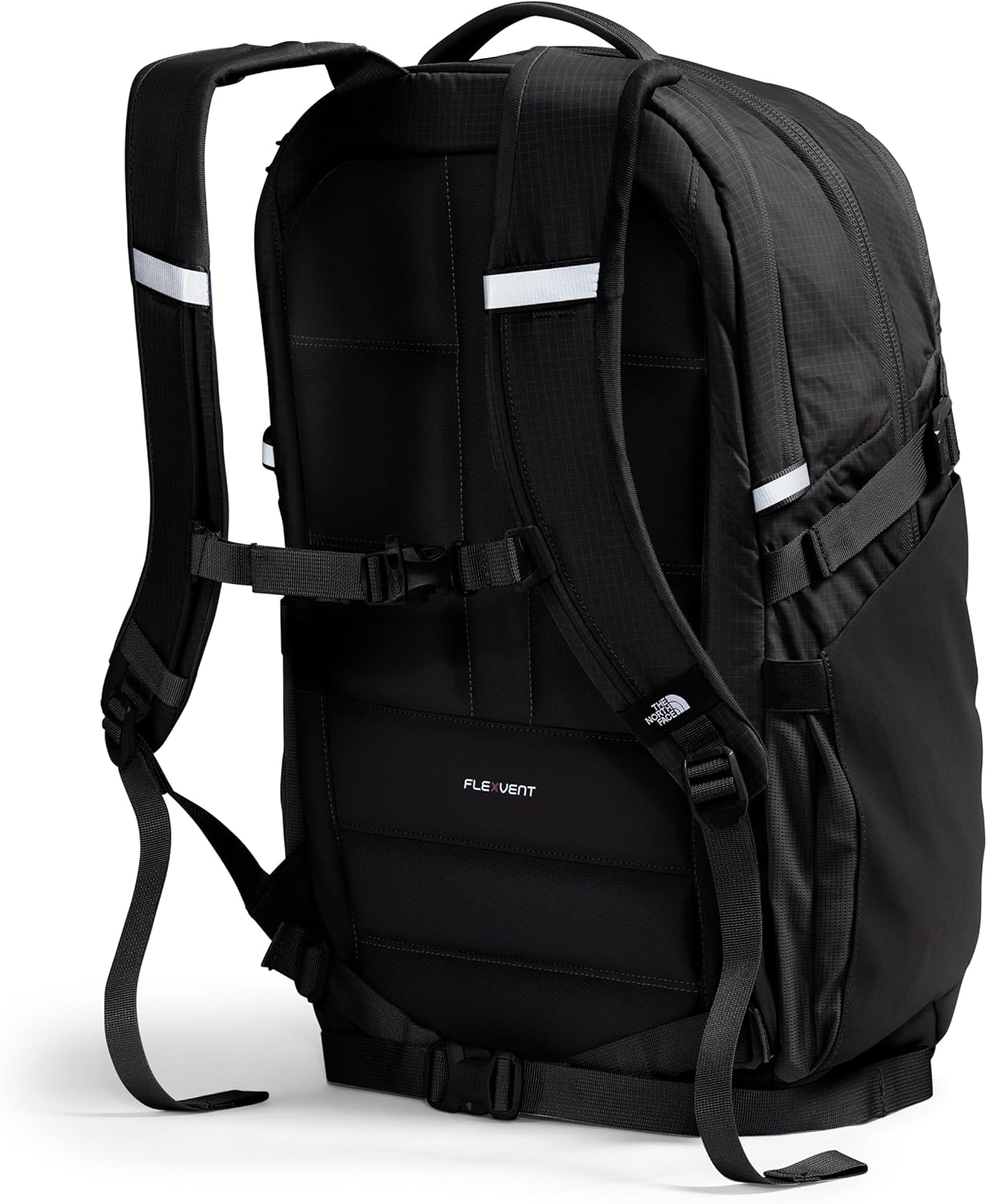 The North Face Router Everyday Laptop Backpack | Daypack with Water Repellent Finish, 17" Laptop Sleeve, Reflective Details, TNF Black/TNF Black-NPF, One Size