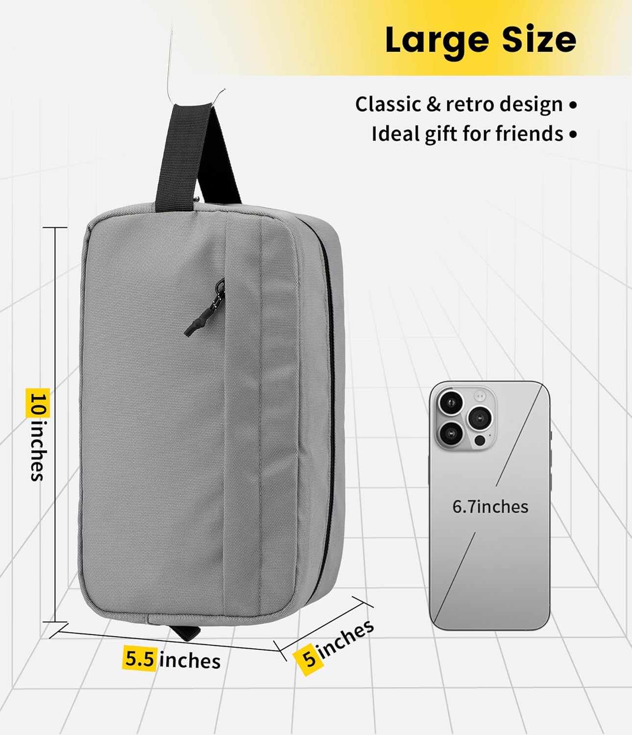 Vorspack Travel Toiletry Bag for Men - Hanging Toiletries Bag Water Resistant Travel Bag for Toiletries Accessories